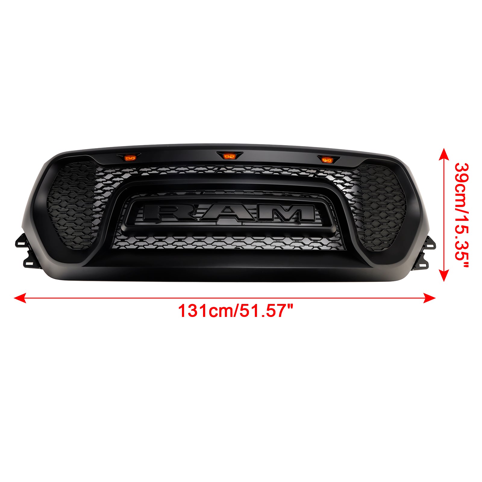 2019-2024 Dodge Ram 1500 Black Front Honeycomb Upper Hood Grille Grill