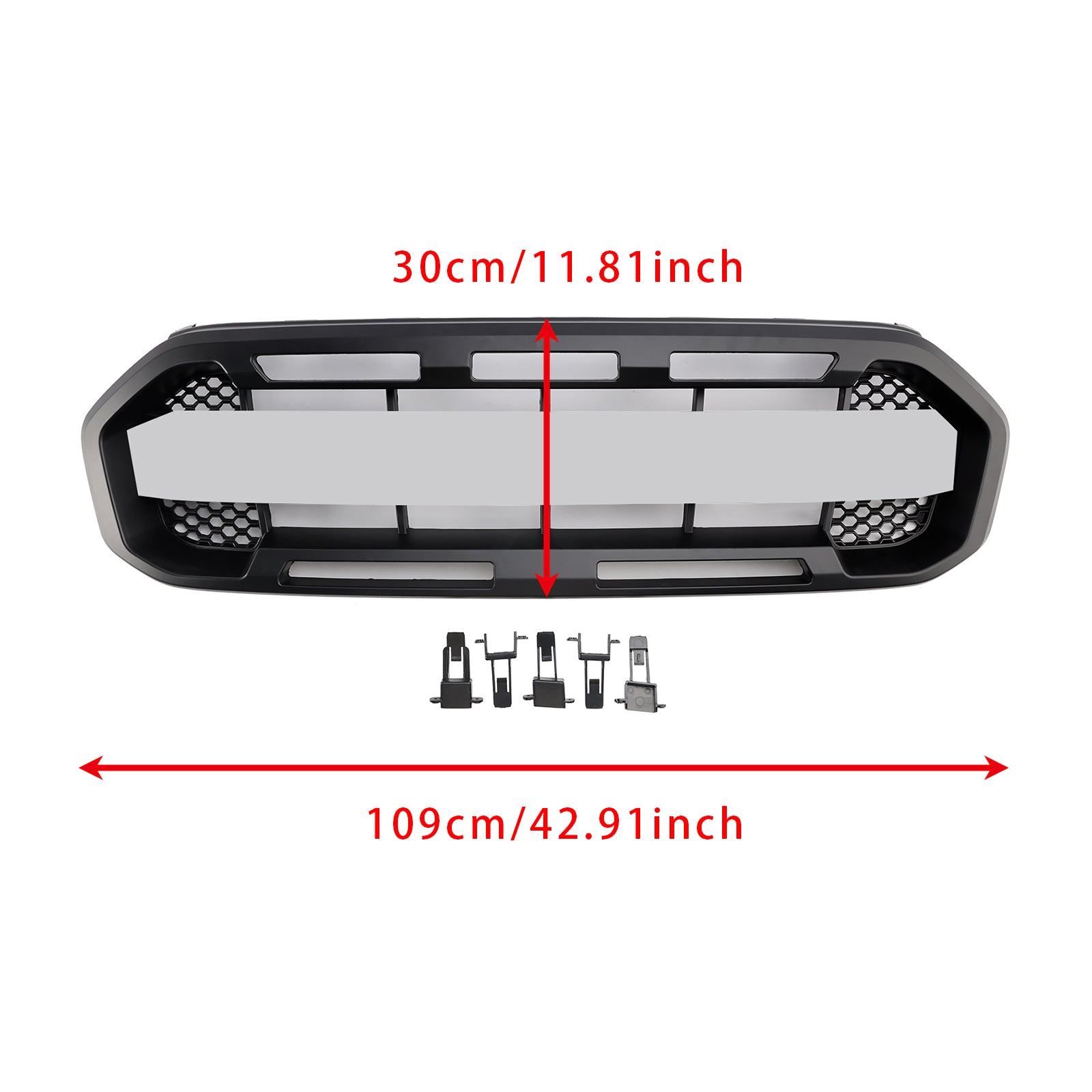 Ford Ranger 2019-2023 Black Raptor Style Front Bumper Grill Grille