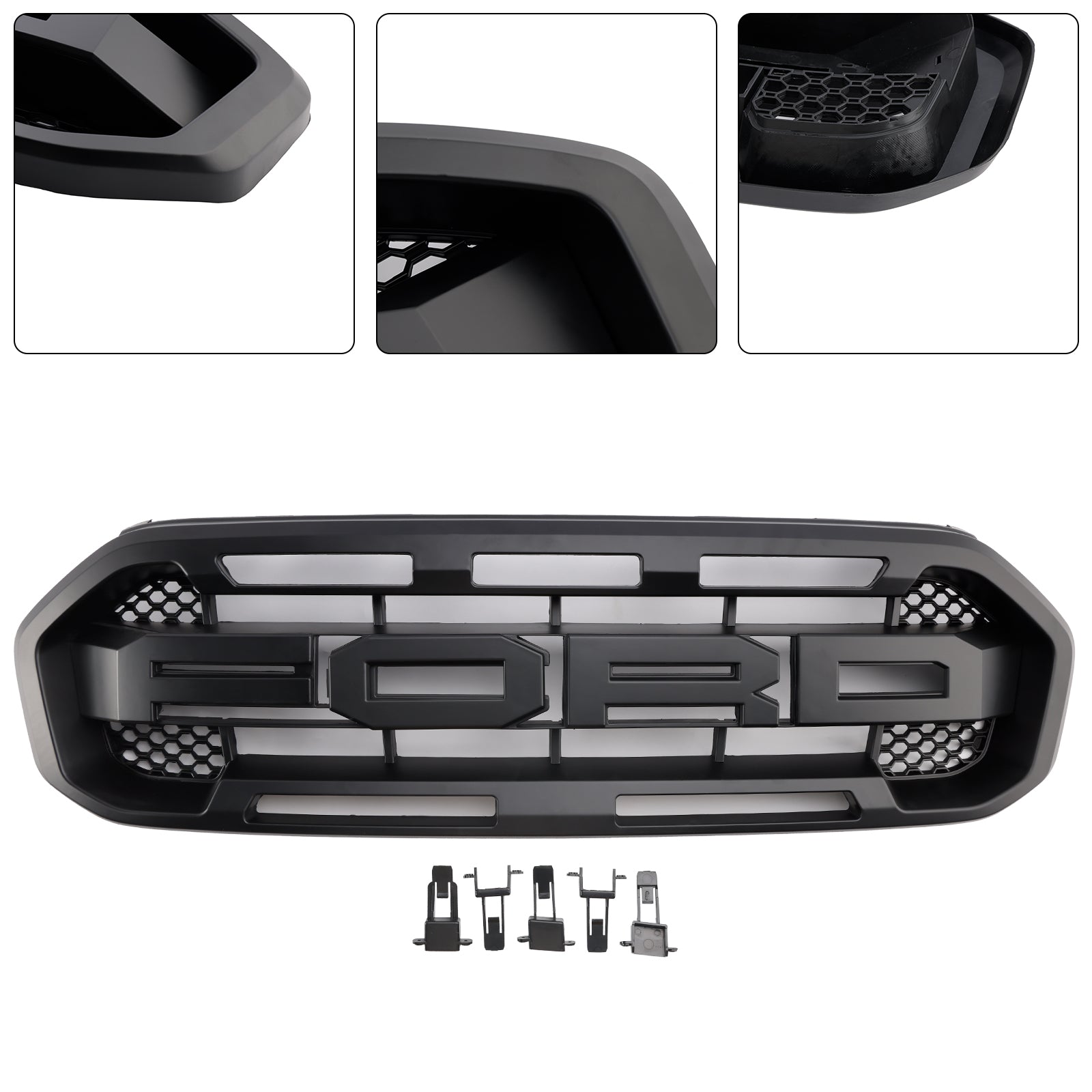 Raptor Style Front Bumper Grille Grill Fit Ford Ranger 2019-2023 Black
