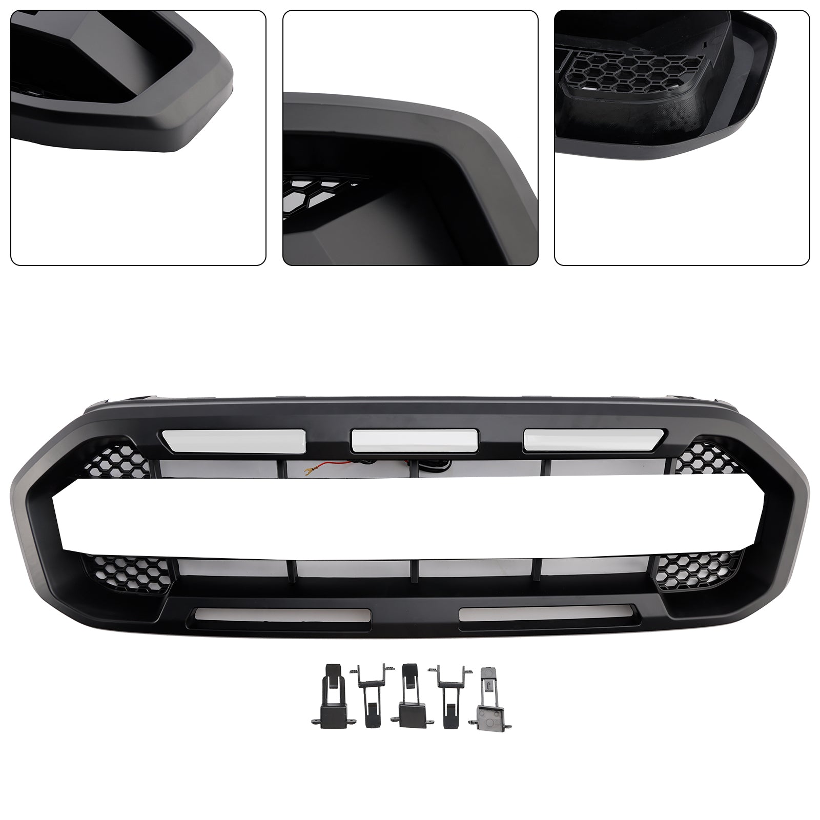 Raptor Style Front Bumper Grill Grille Fit Ford Ranger 2019-2023 Black