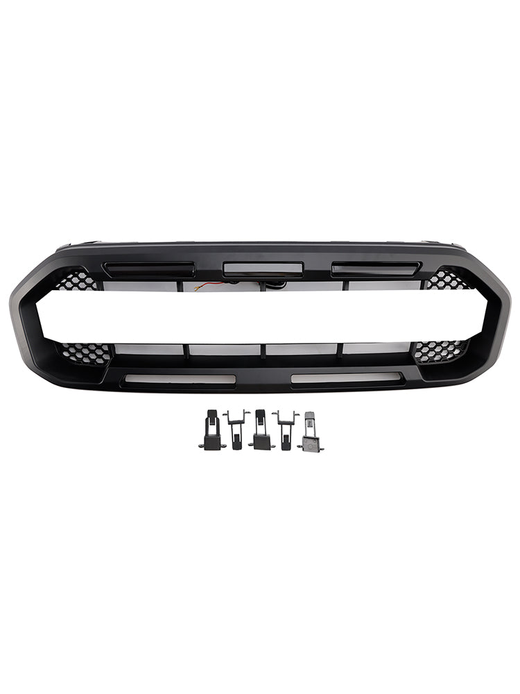 Black Raptor Style Front Bumper Grill Grille Fit Ford Ranger 2019-2023