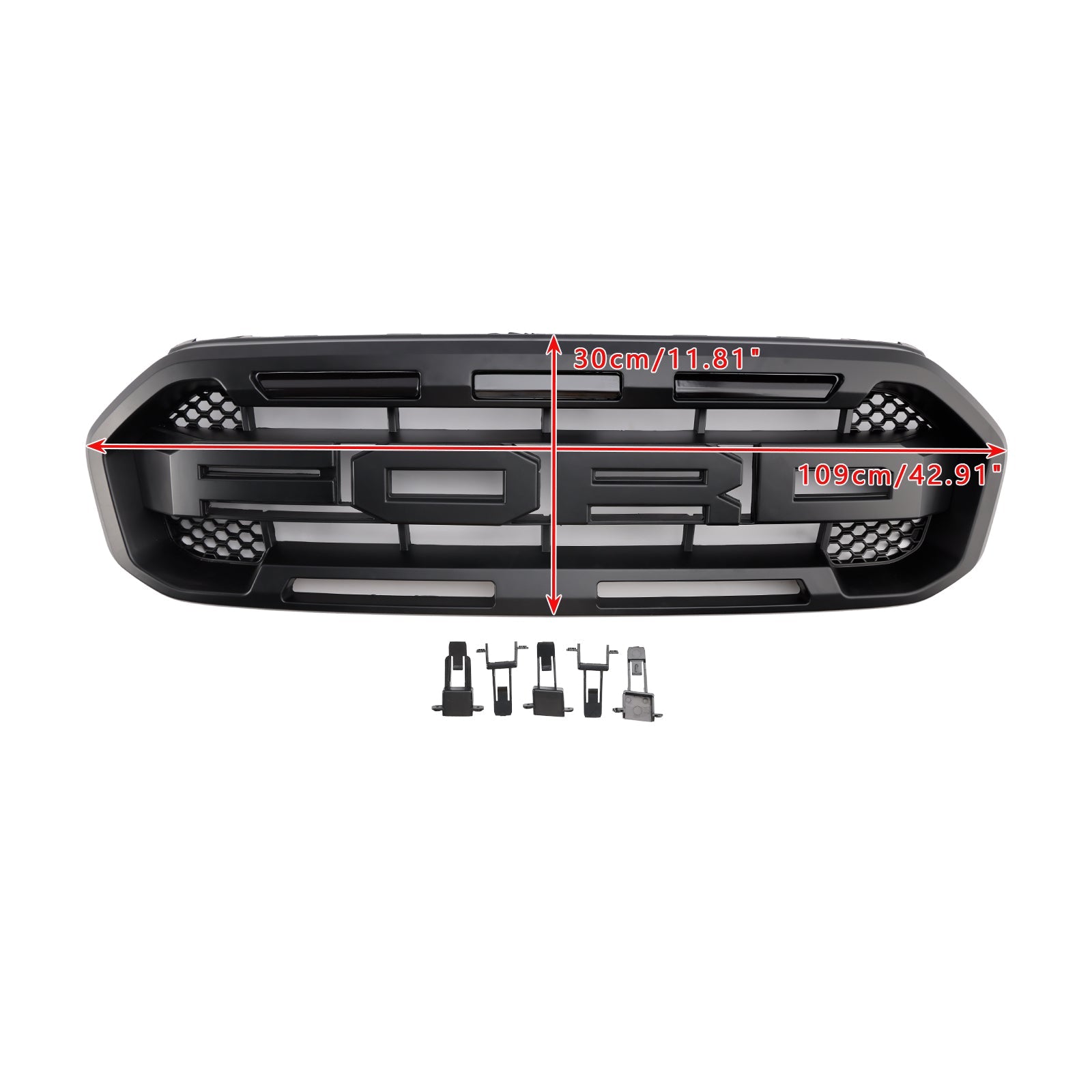 Black Raptor Style Front Bumper Grill Grille Fit Ford Ranger 2019-2023