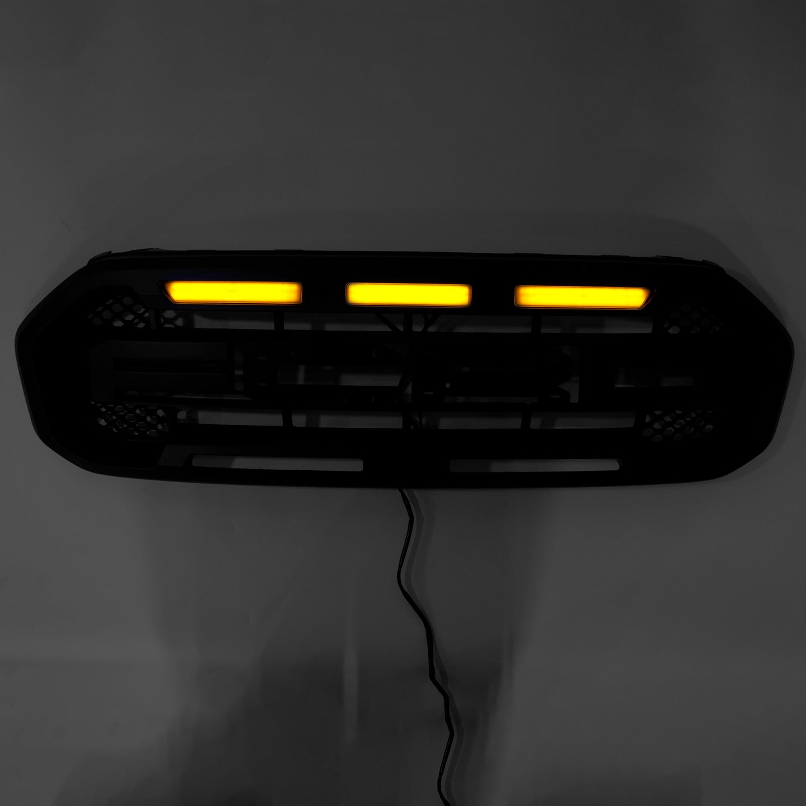 Black Front Bumper Grill Grille Fit Ford Ranger T8 2019-2023 W/LED Light