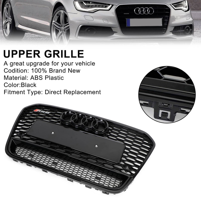12-15 Audi A6 S6 C7 RS6 Style Front Mesh Honeycomb Grille Grill
