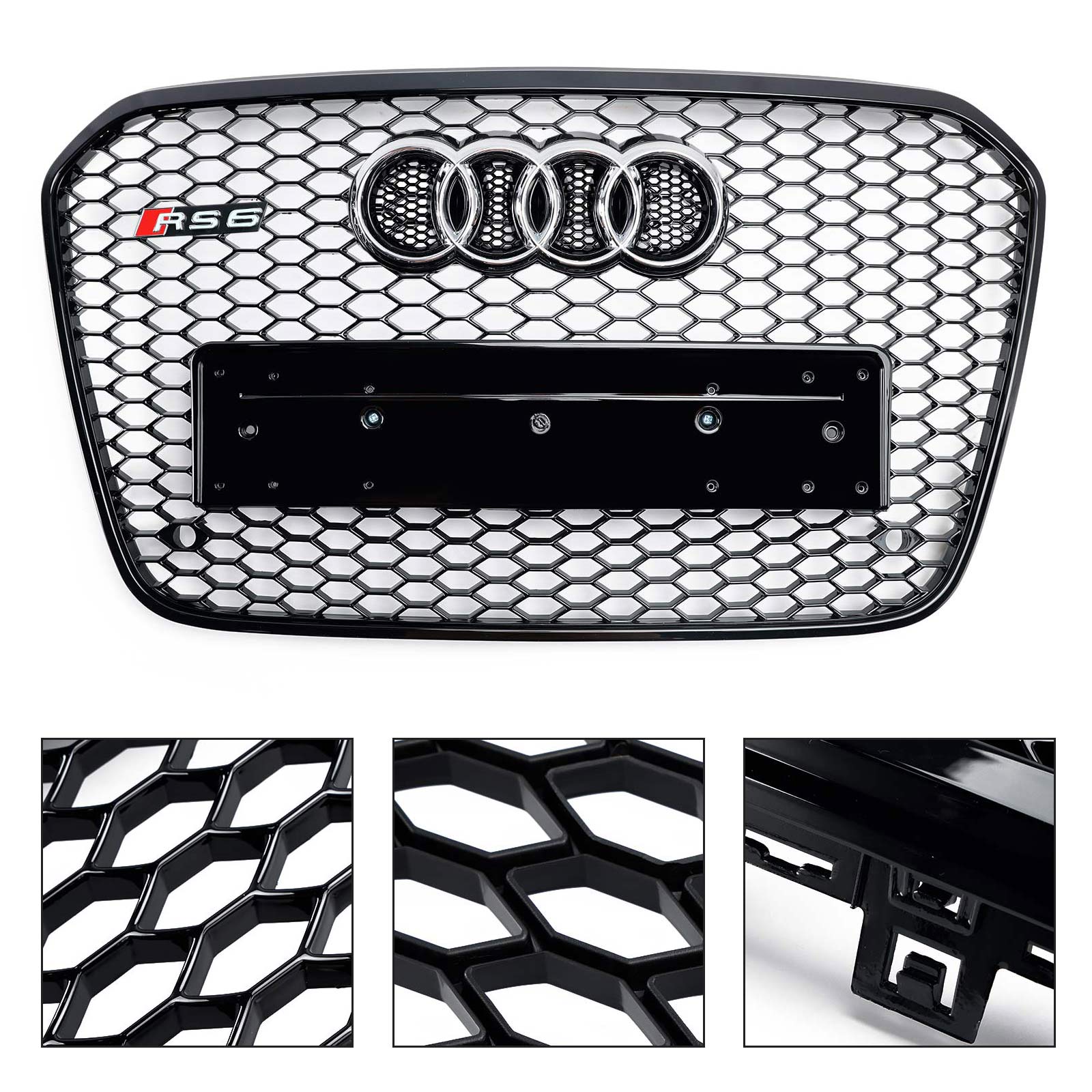 2012 2013 2014 2015 Audi A6 C7 S6 RS6 Style Honeycomb Front Bumper Grille Grill