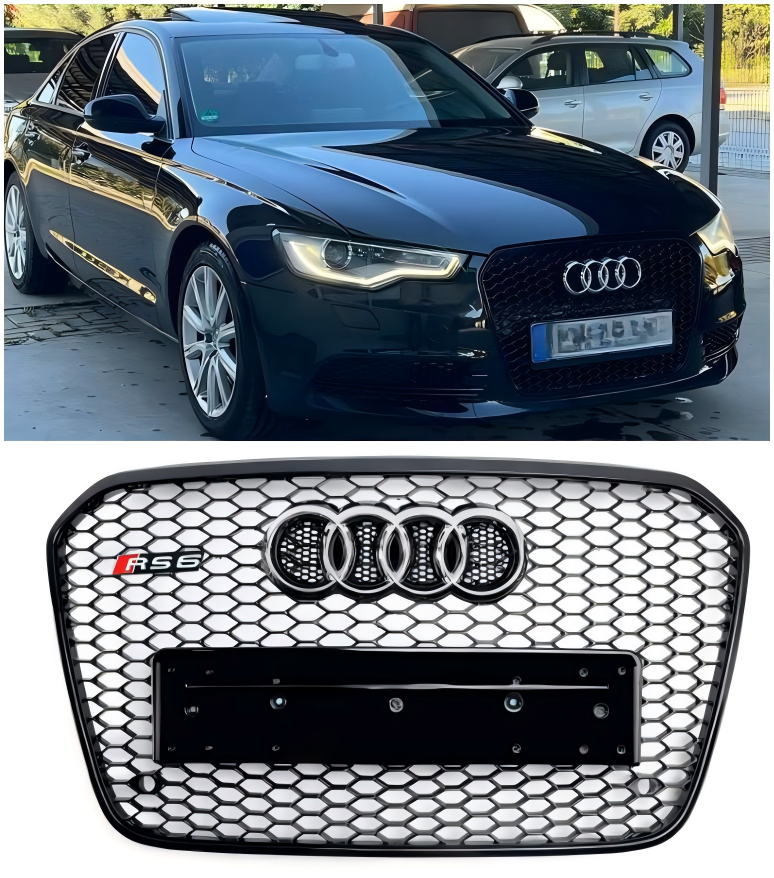 2012-2015 Audi A6 C7 S6 RS6 Style Honeycomb Front Bumper Grille Grill