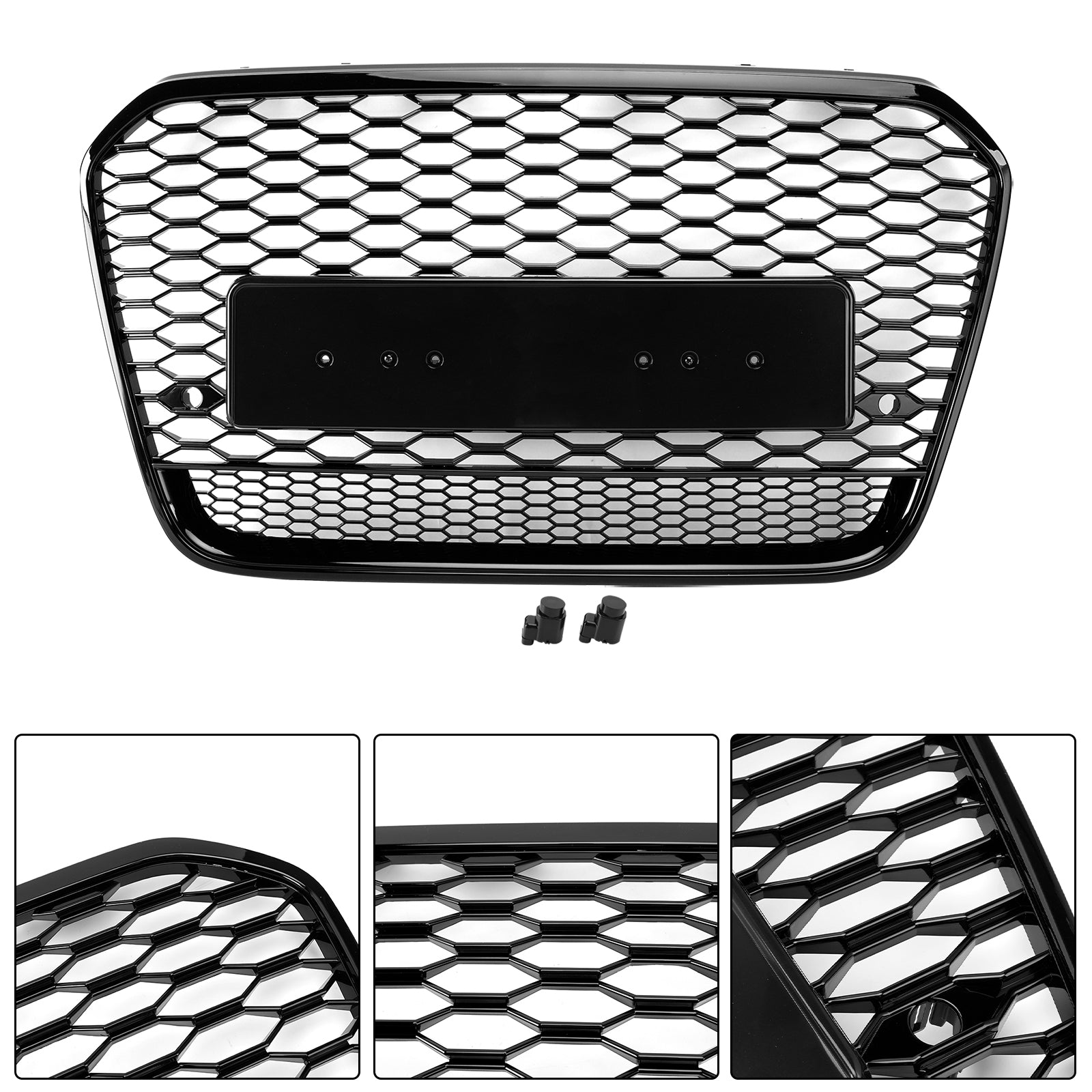 RS6 Style Front Mesh Honeycomb Grill Grille Fit Audi A6 S6 C7 2012-2015