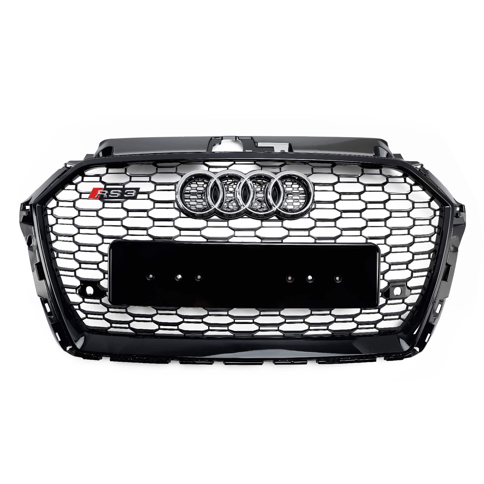2017 2018 2019 Audi A3 8V RS3 Style Honeycomb Mesh Front Bumper Grille Black