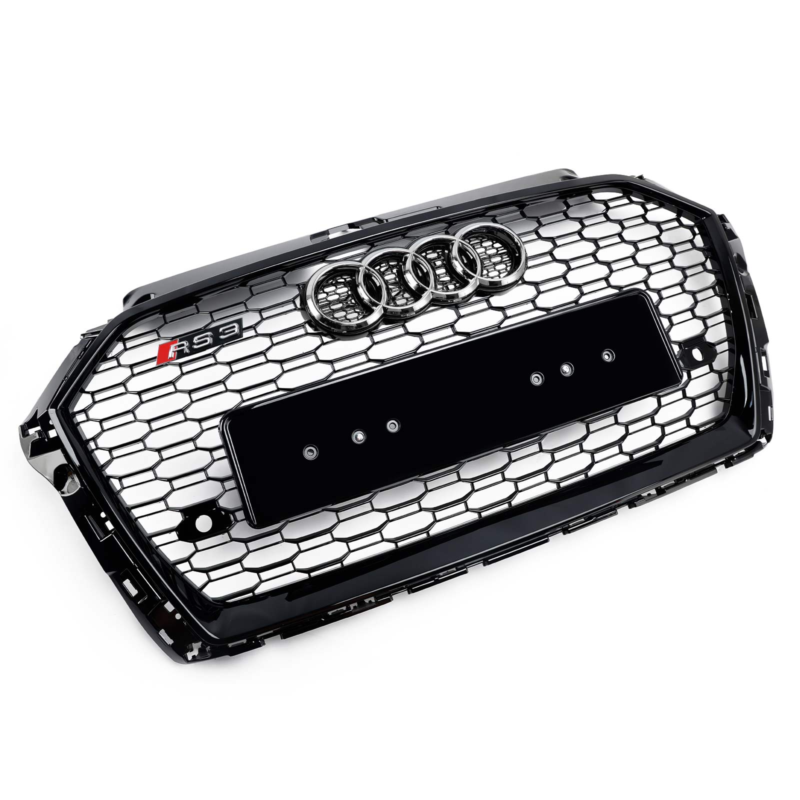 2017 2018 2019 Audi A3 8V RS3 Style Honeycomb Mesh Front Bumper Grille Black