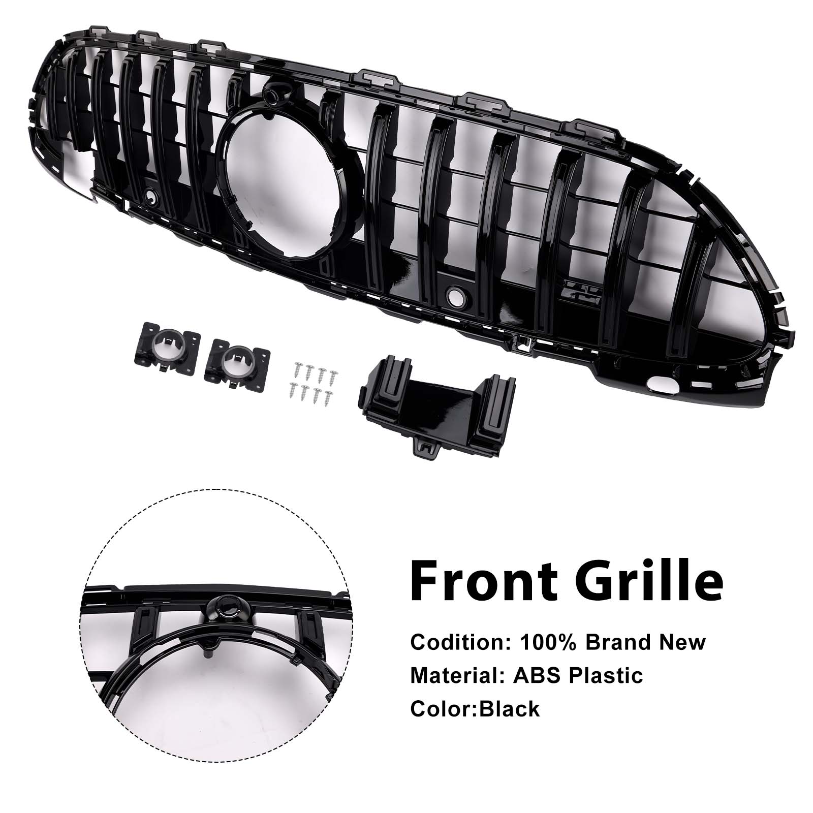 2022-2023 Mercedes Benz W206 W/Camera GTR Style Front Bumper Grille Grill