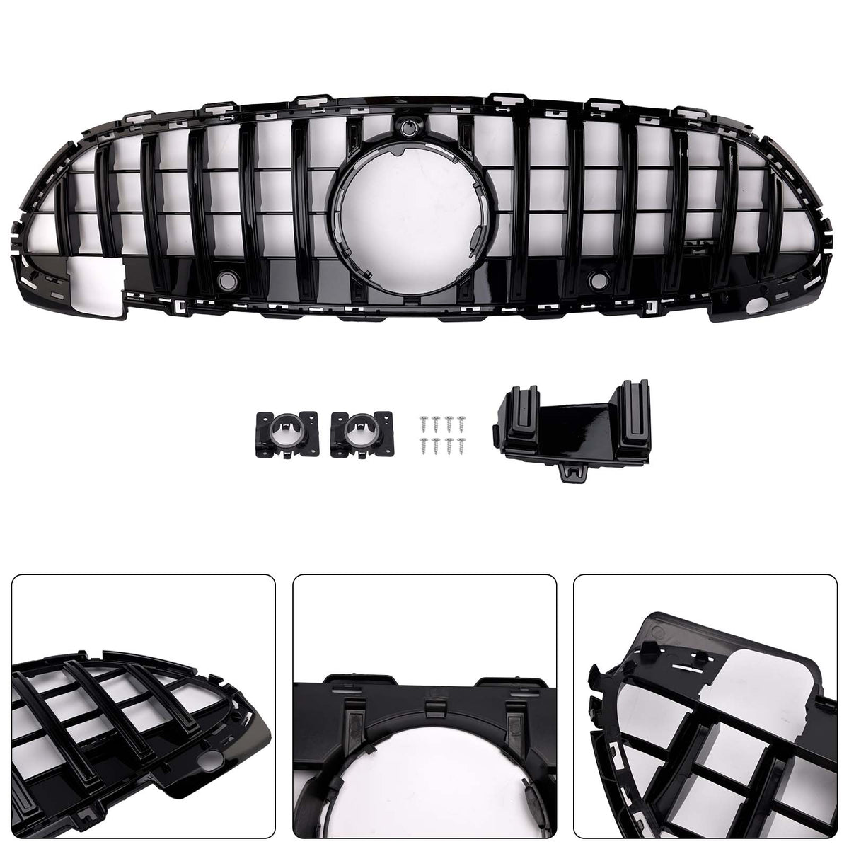 2022-2023 Mercedes Benz W206 W/Camera GTR Style Front Bumper Grille Grill