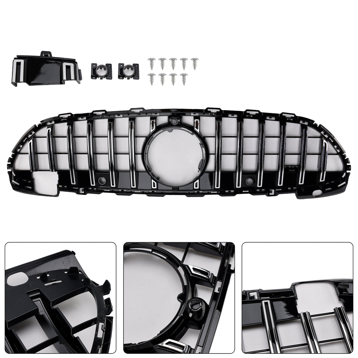 2022-2023 Mercedes Benz W206 W/Camera GT-R Style Front Bumper Grille Grill