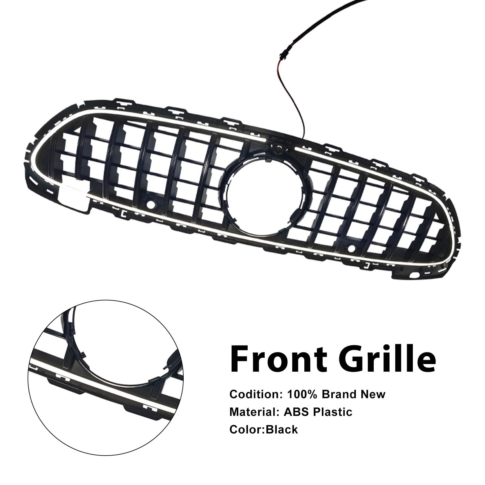 2022-2026 Fit Mercedes Benz W206 W/Camera GTR-Style Front Bumper Grille Grill