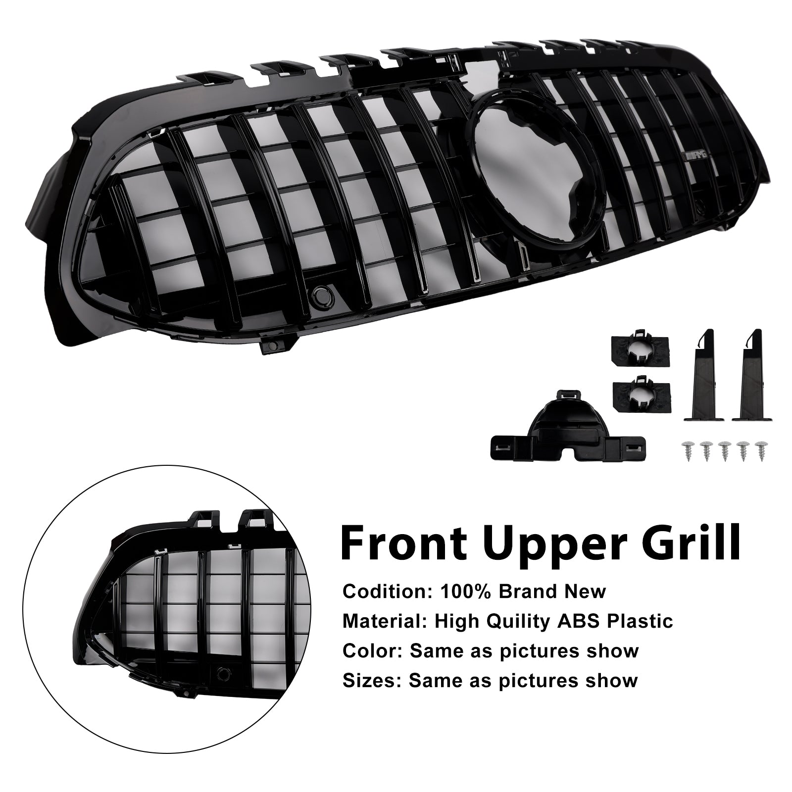 2019-2023 Mercedes Benz A-Class W177 GT-Style Front Bumper Grille  Black