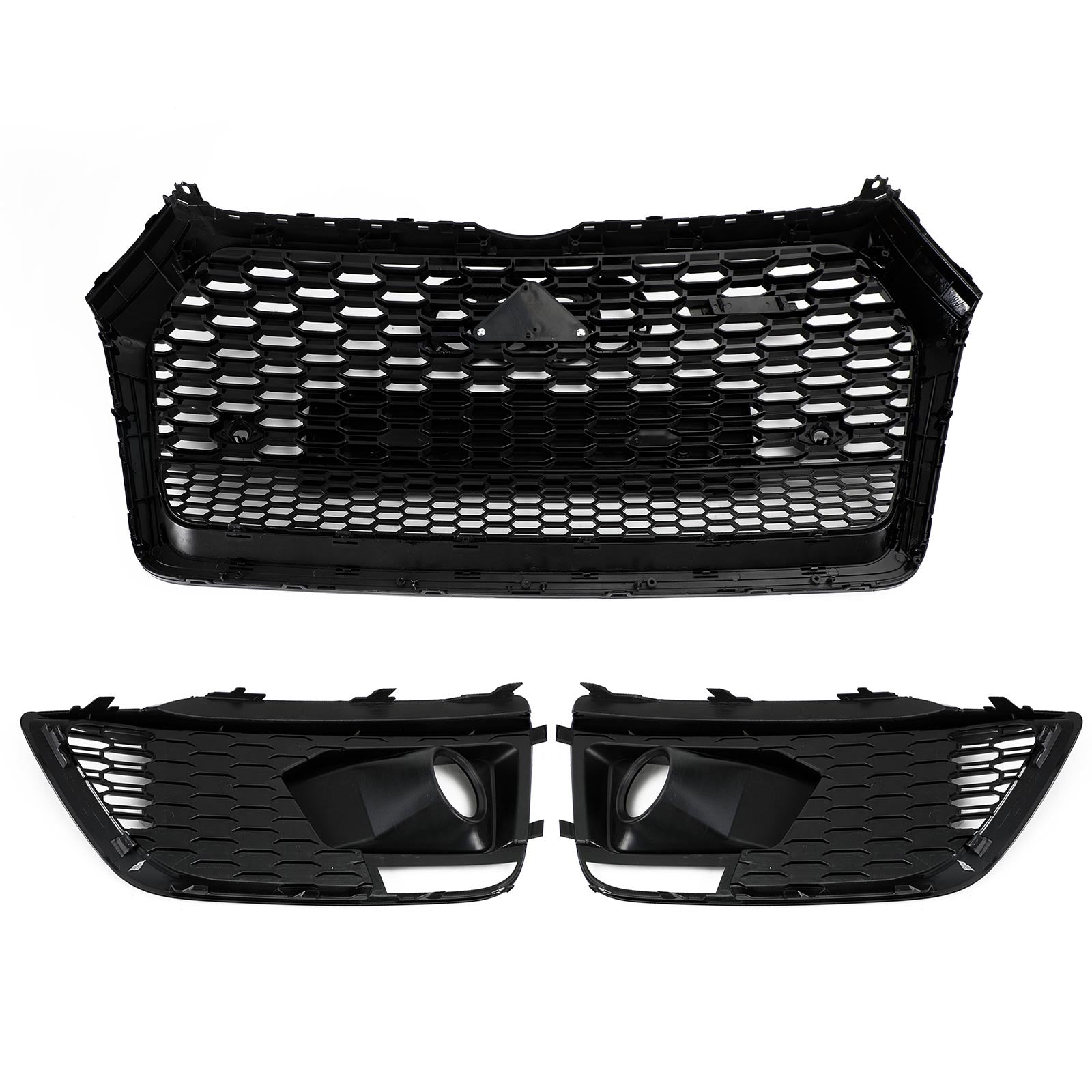 2018-2020 Audi Q5 SQ5 RSQ5 Front Honeycomb Mesh Grill + Fog Lamp Grille Generic