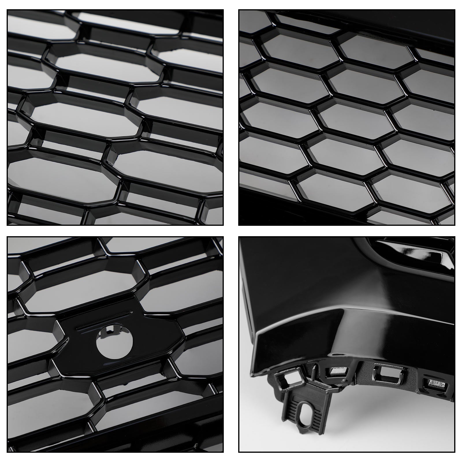 2018 2019 Audi Q5 SQ5 Front Honeycomb Mesh Grill + Fog Lamp Grille