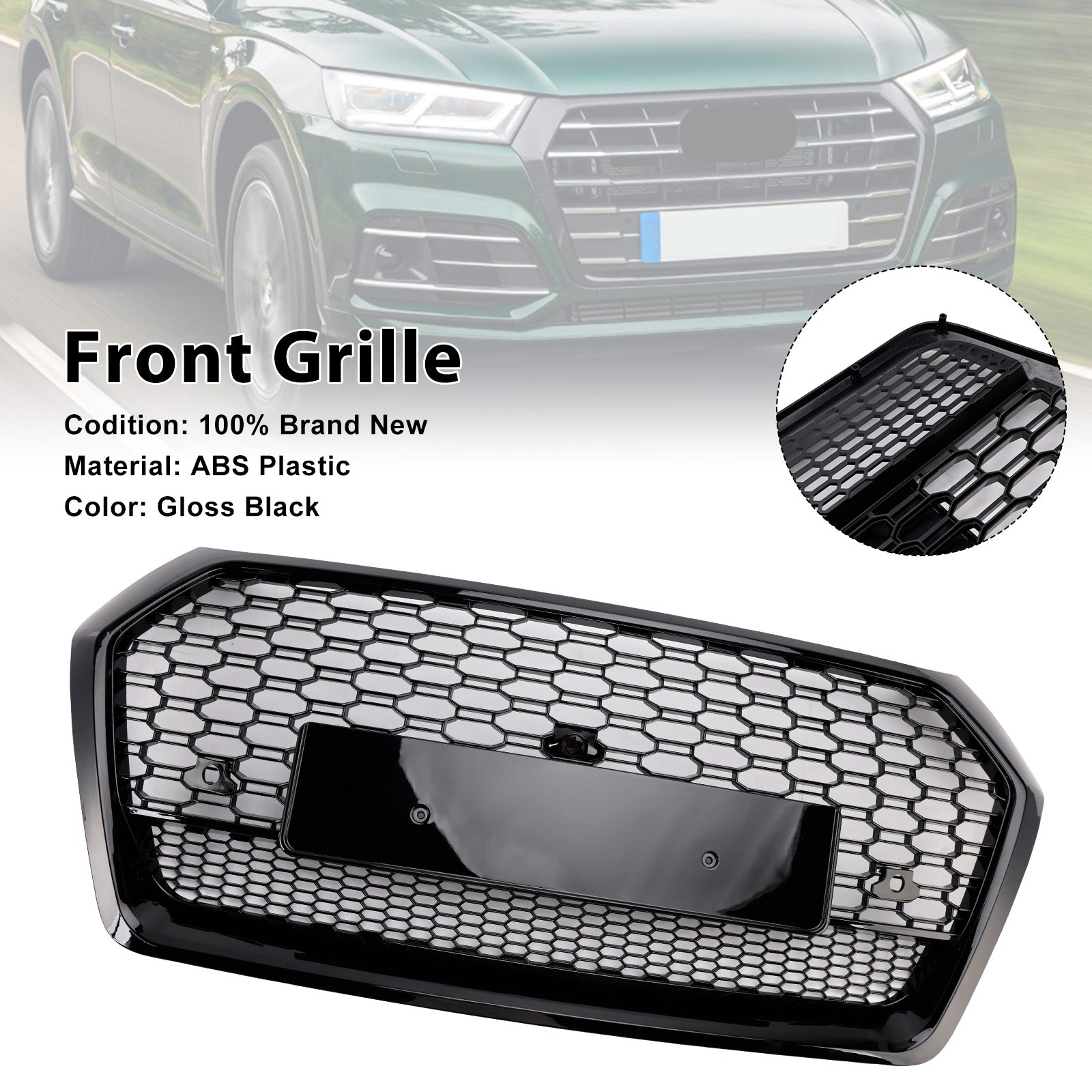 2018-2020 Audi Q5 SQ5 RSQ5 Style Front Honeycomb Mesh Grille Grill
