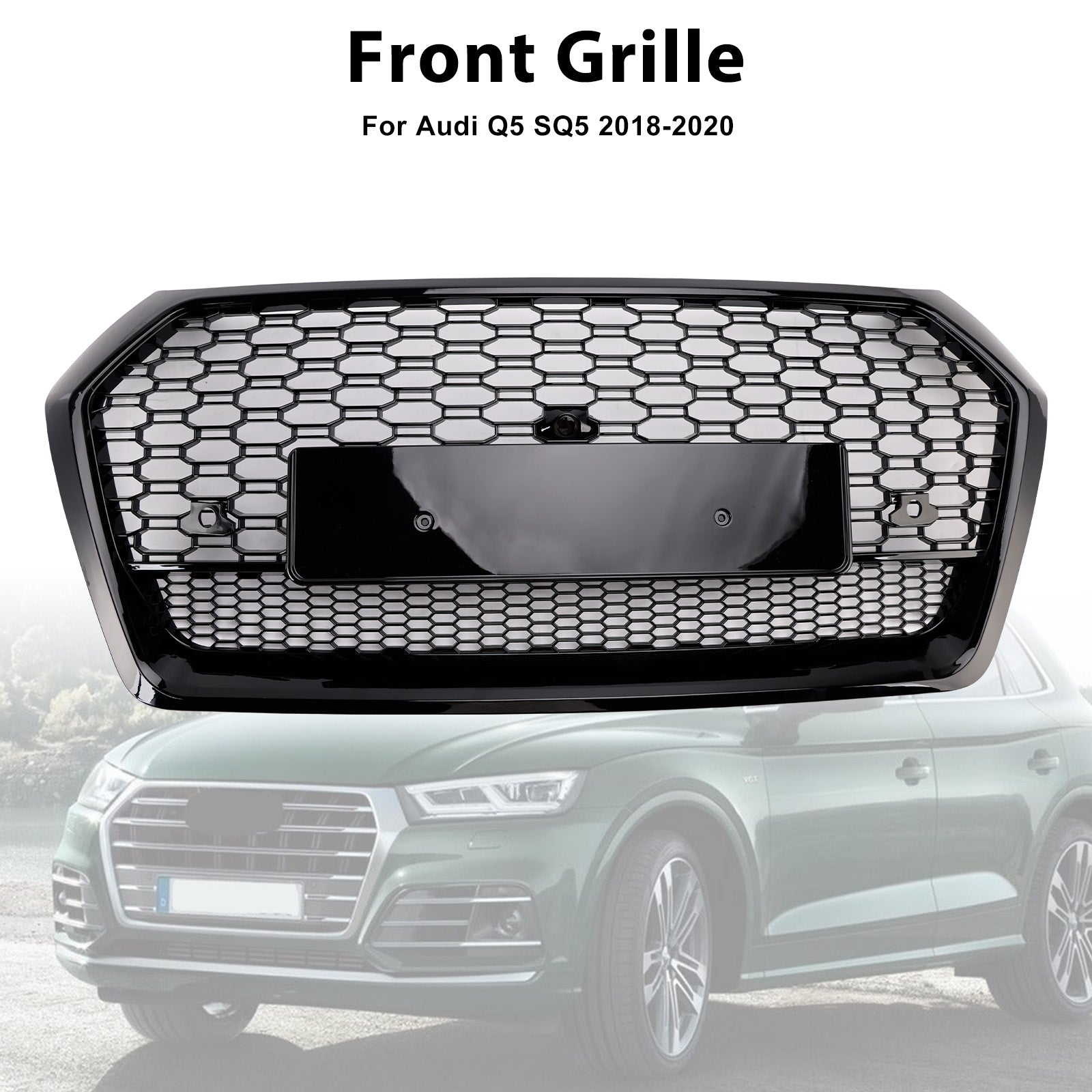 2018-2020 Audi Q5 SQ5 RSQ5 Style Front Honeycomb Mesh Grille Grill