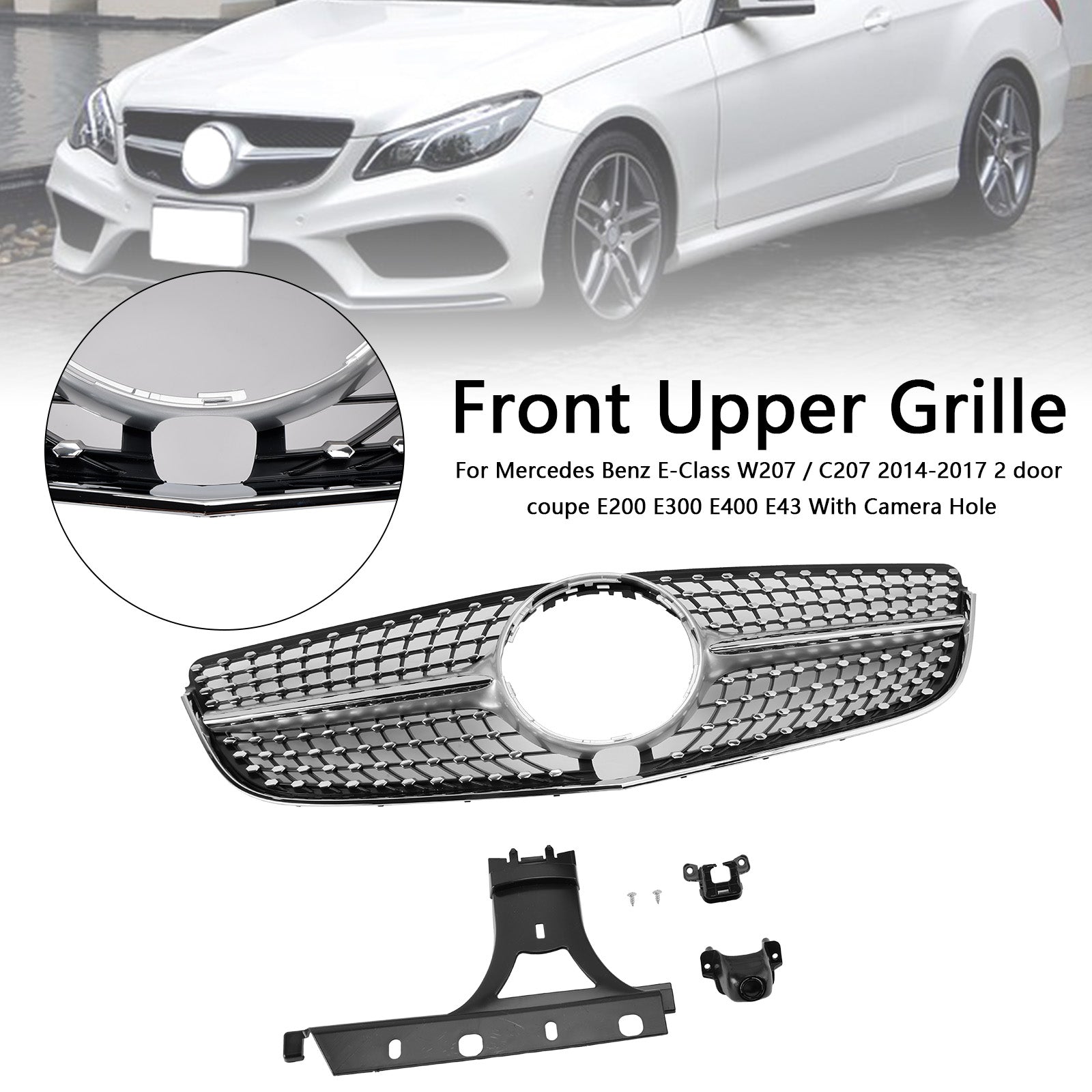 2014-2017 Mercedes E-CLASS W207 Coupe Front Bumper Grille Grill Diamond