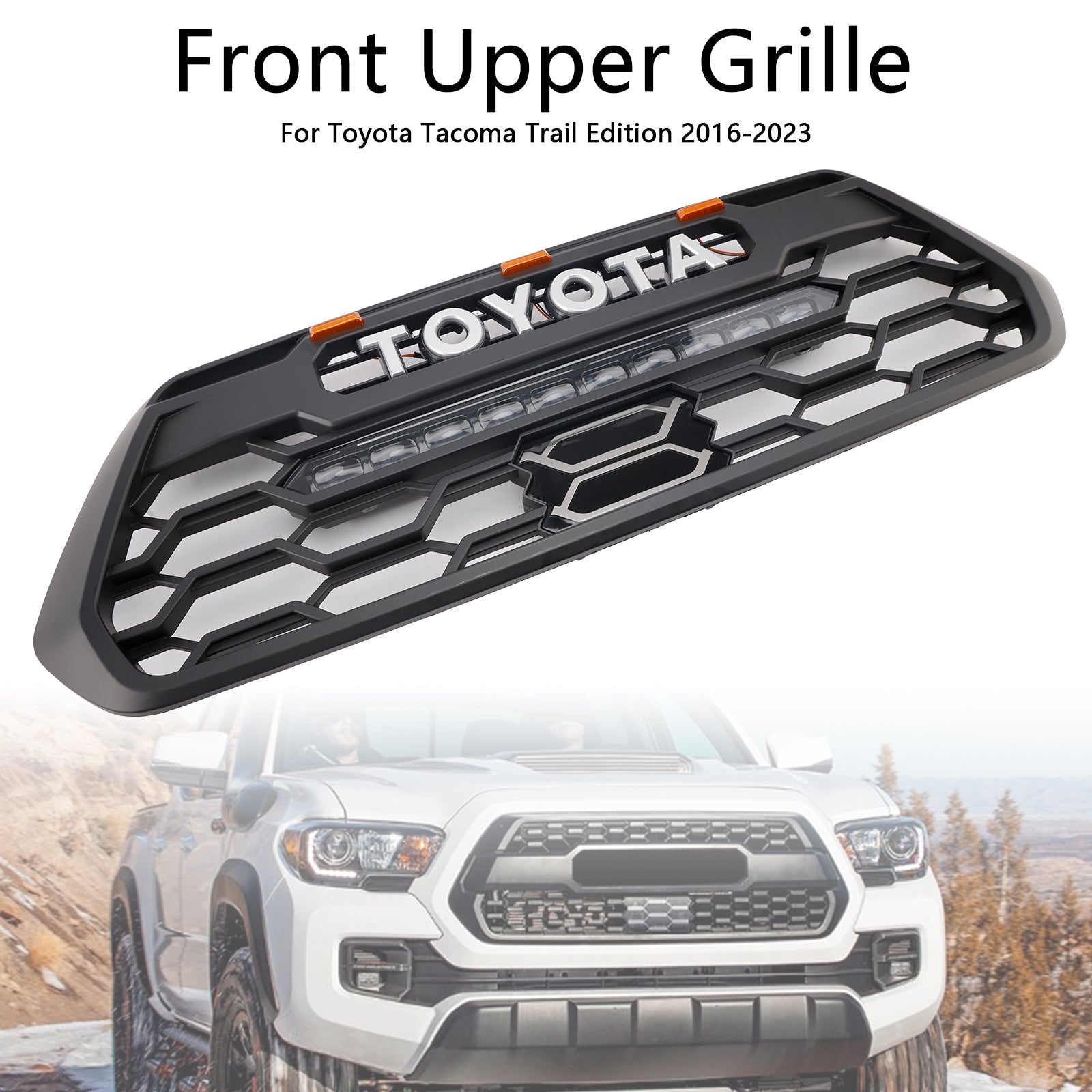 2016-2023 Toyota Tacoma W/ LED Light Front Bumper Grill Grille
