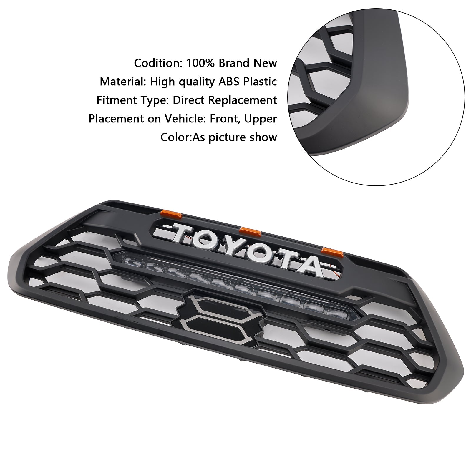 2016-2023 Toyota Tacoma W/ LED Light Front Bumper Grill Grille