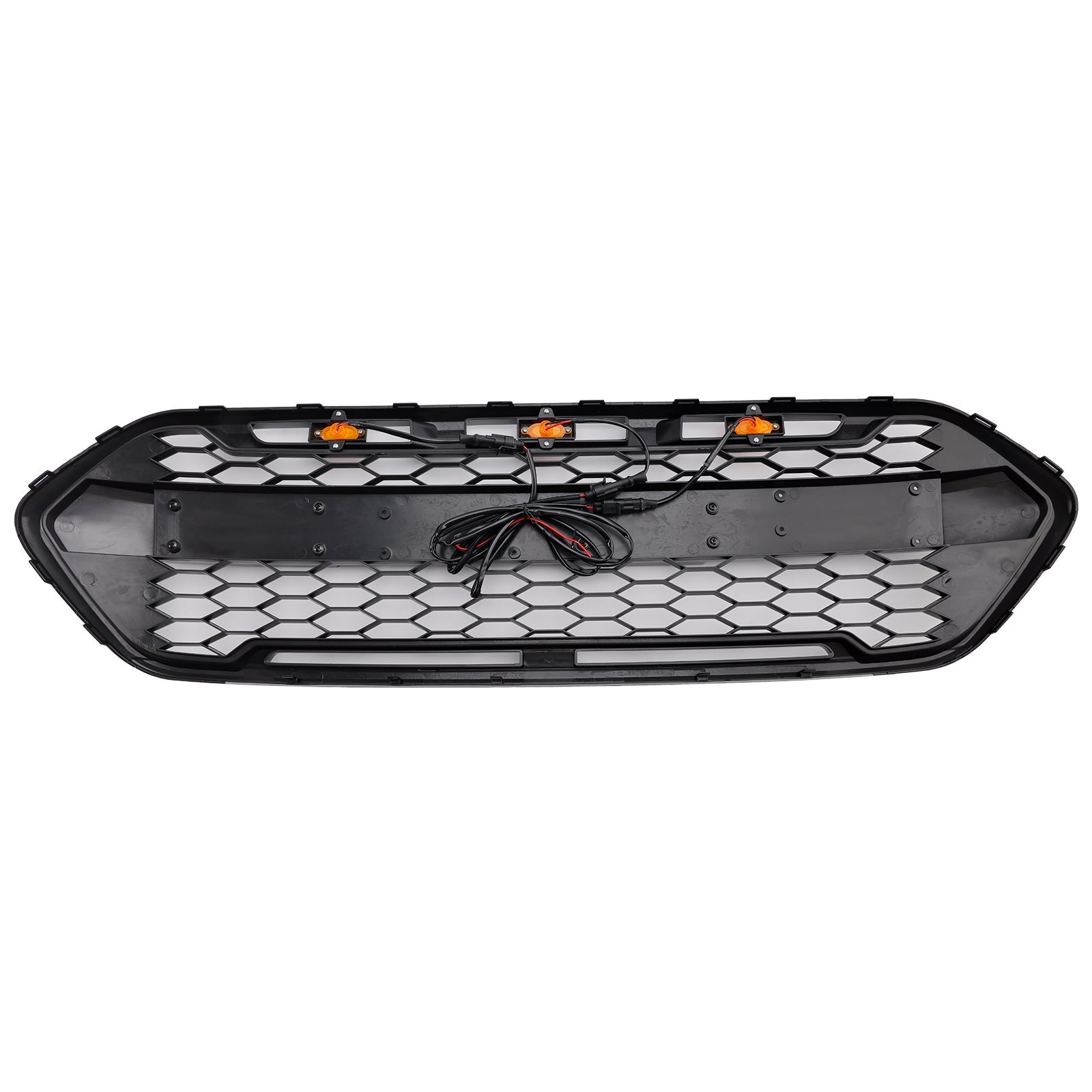 2018-2023 W/ 3LED Gloss Black Ford Transit Custom Trail W/ 3LED Front Bumper Grille