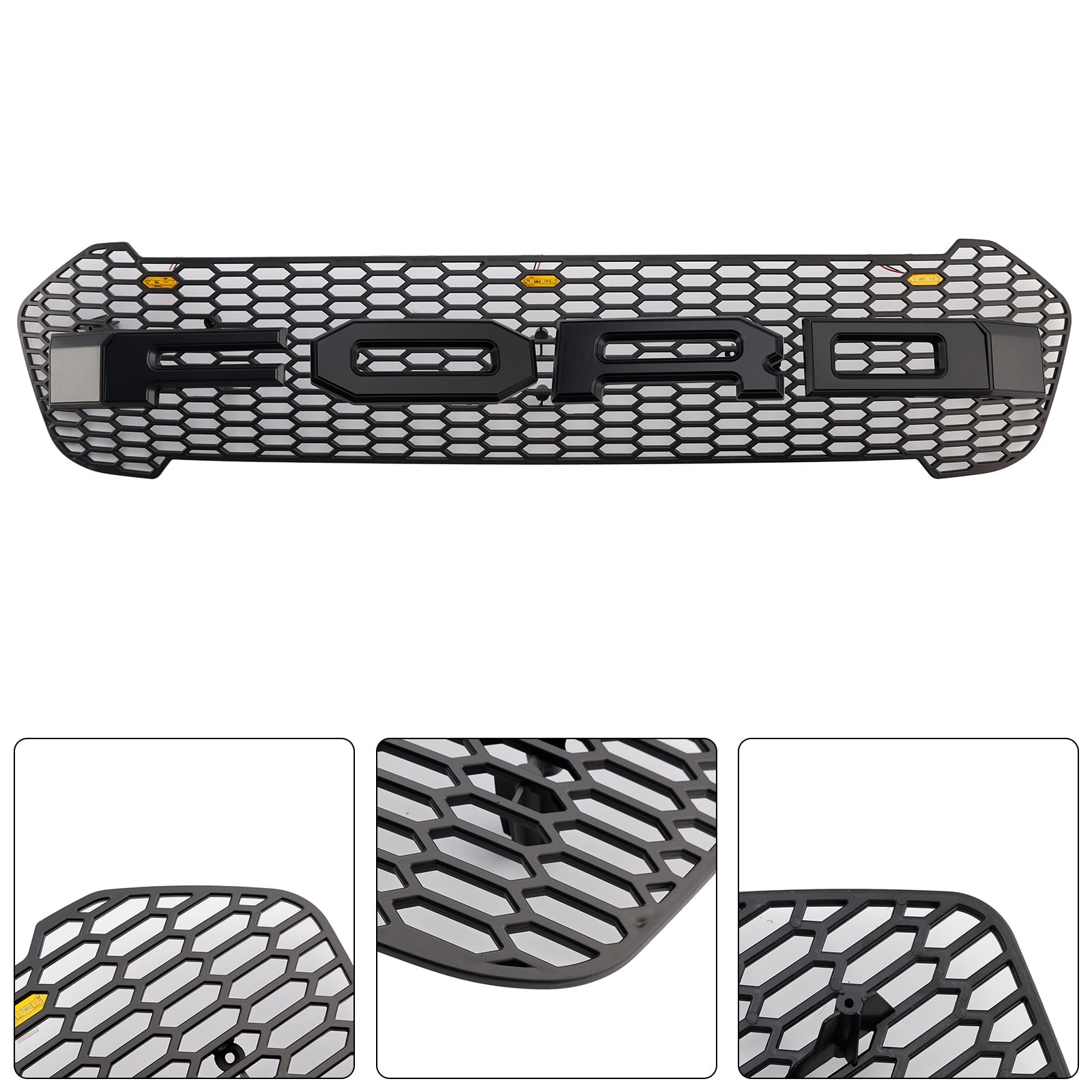 2019-2023 Ford Ranger T8 W/LED Raptor Style Front Bumper Grille Grill