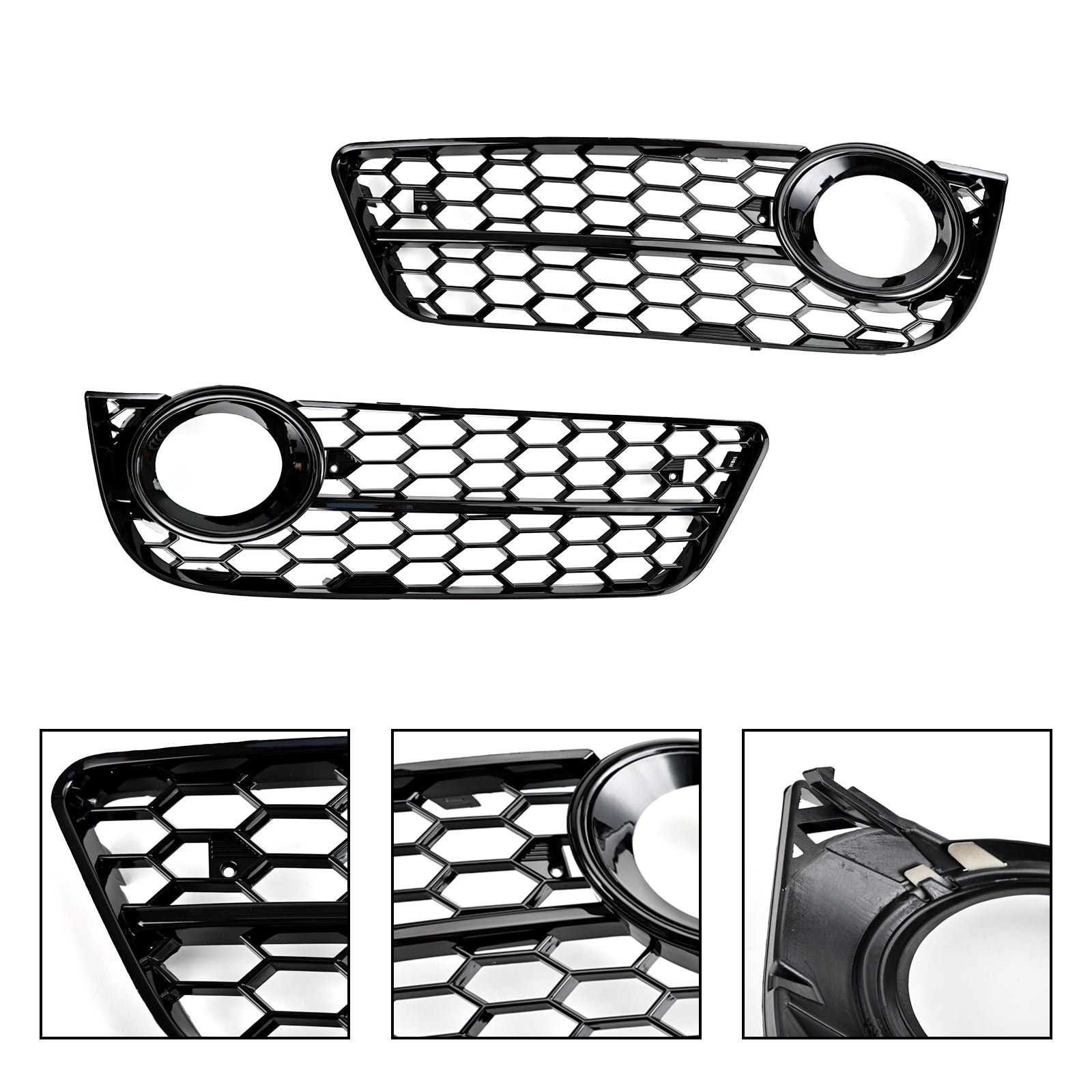 Audi A5 2007-2011 Pair Honeycomb Front Fog Lamp Cover Grille Grill