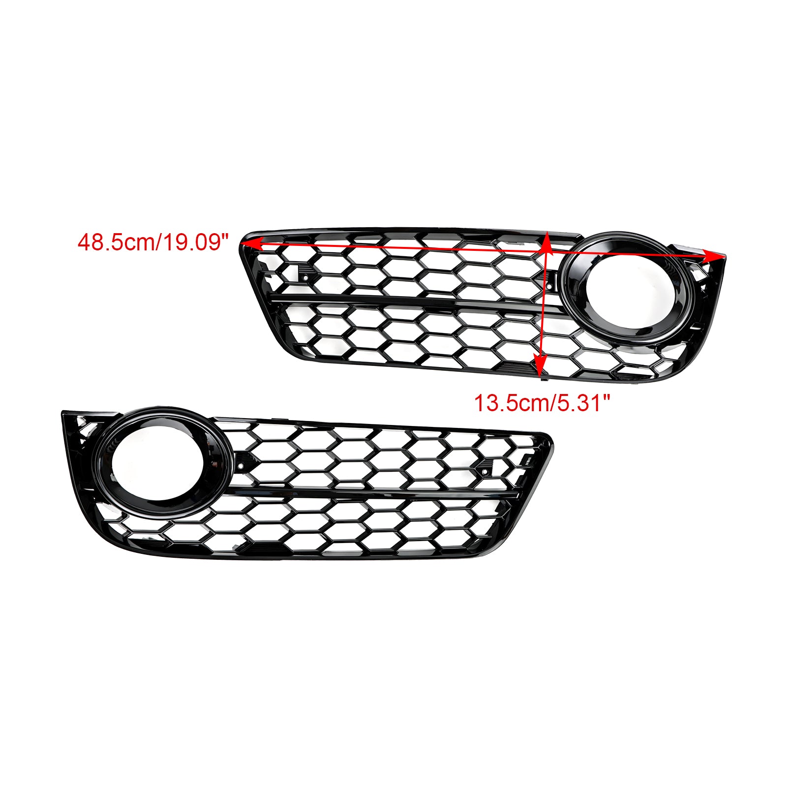 Audi A5 2007-2011 Pair Honeycomb Front Fog Lamp Cover Grille Grill