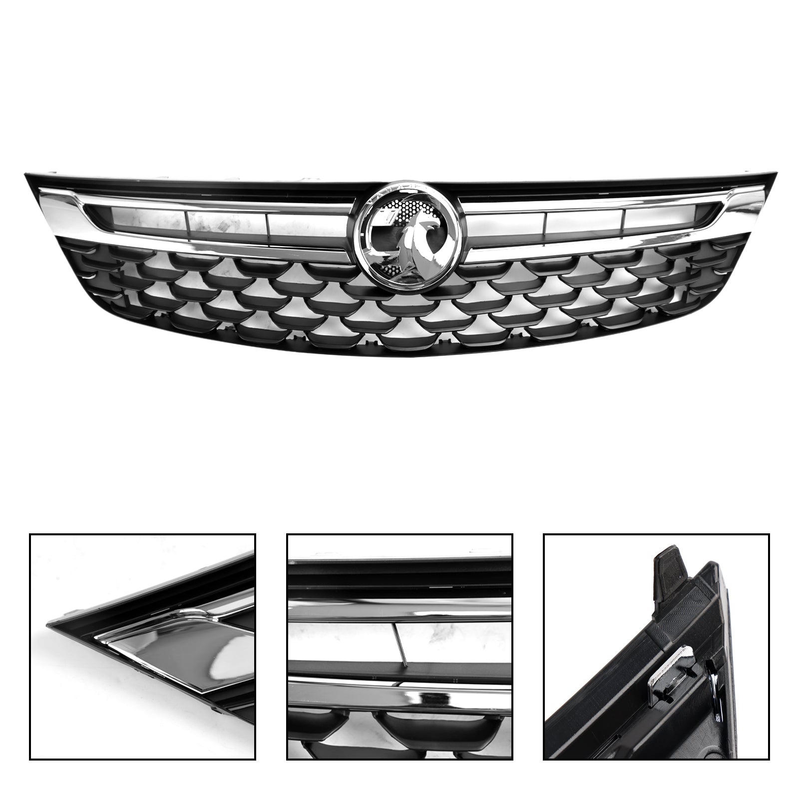 Black Chrome Front Bumper Grill Grille Fit Vauxhall Astra K 2015-2019 Facelift