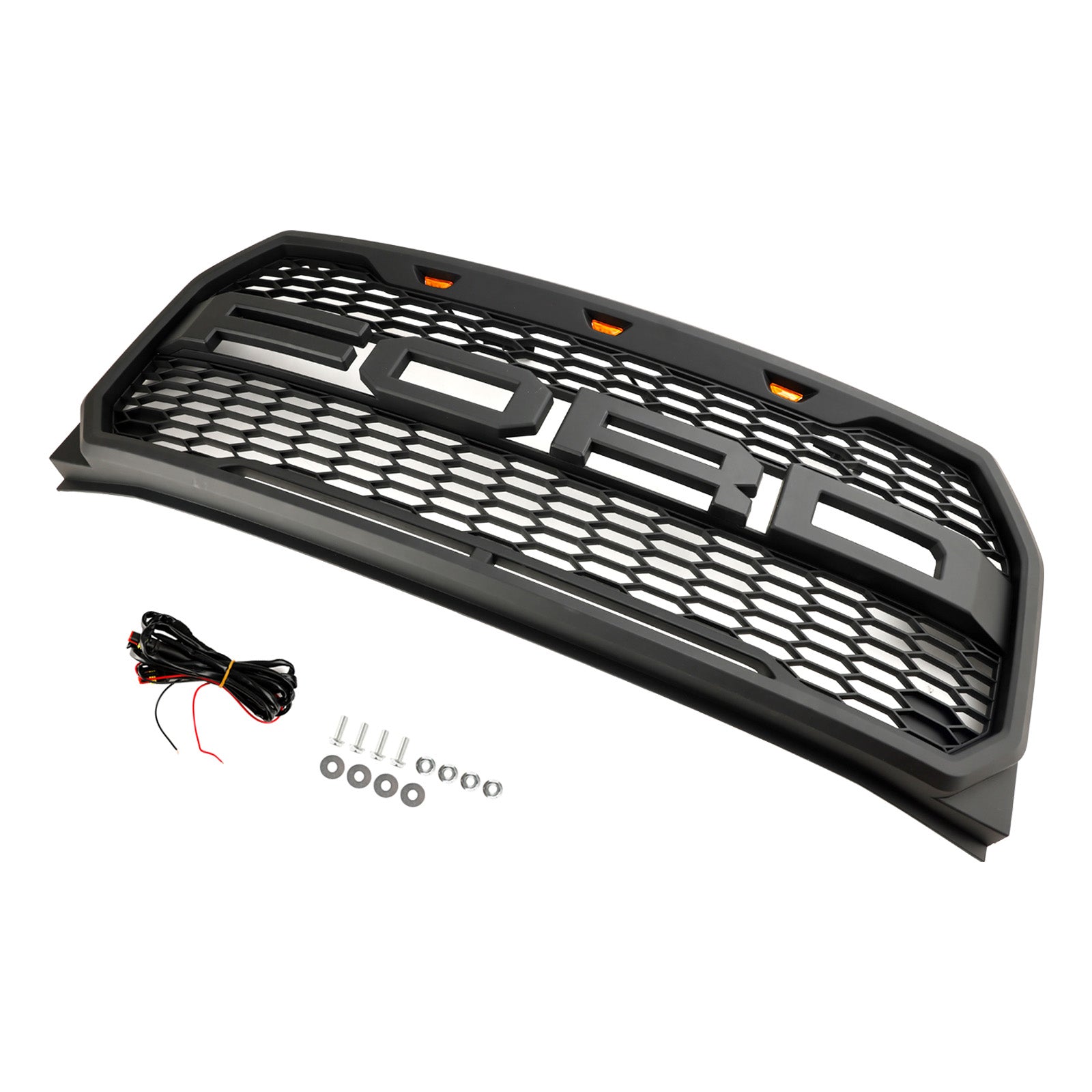 2015-2017 Ford F150 Raptor Style W/ LED Replacement Front Bumper Grill Grille