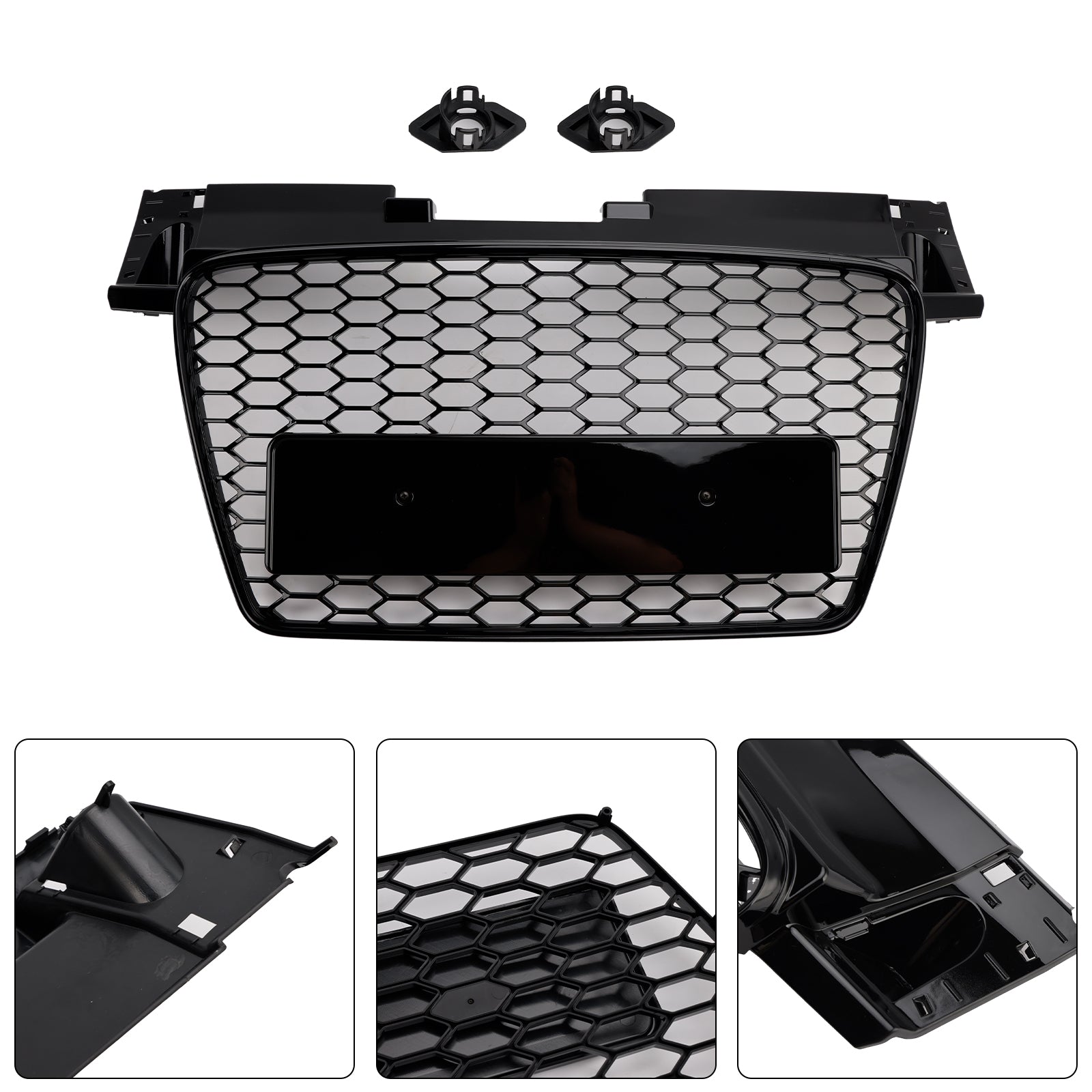 2006-2014 Audi TT TTS RS Style Front Honeycomb Grill Grille Gloss Black