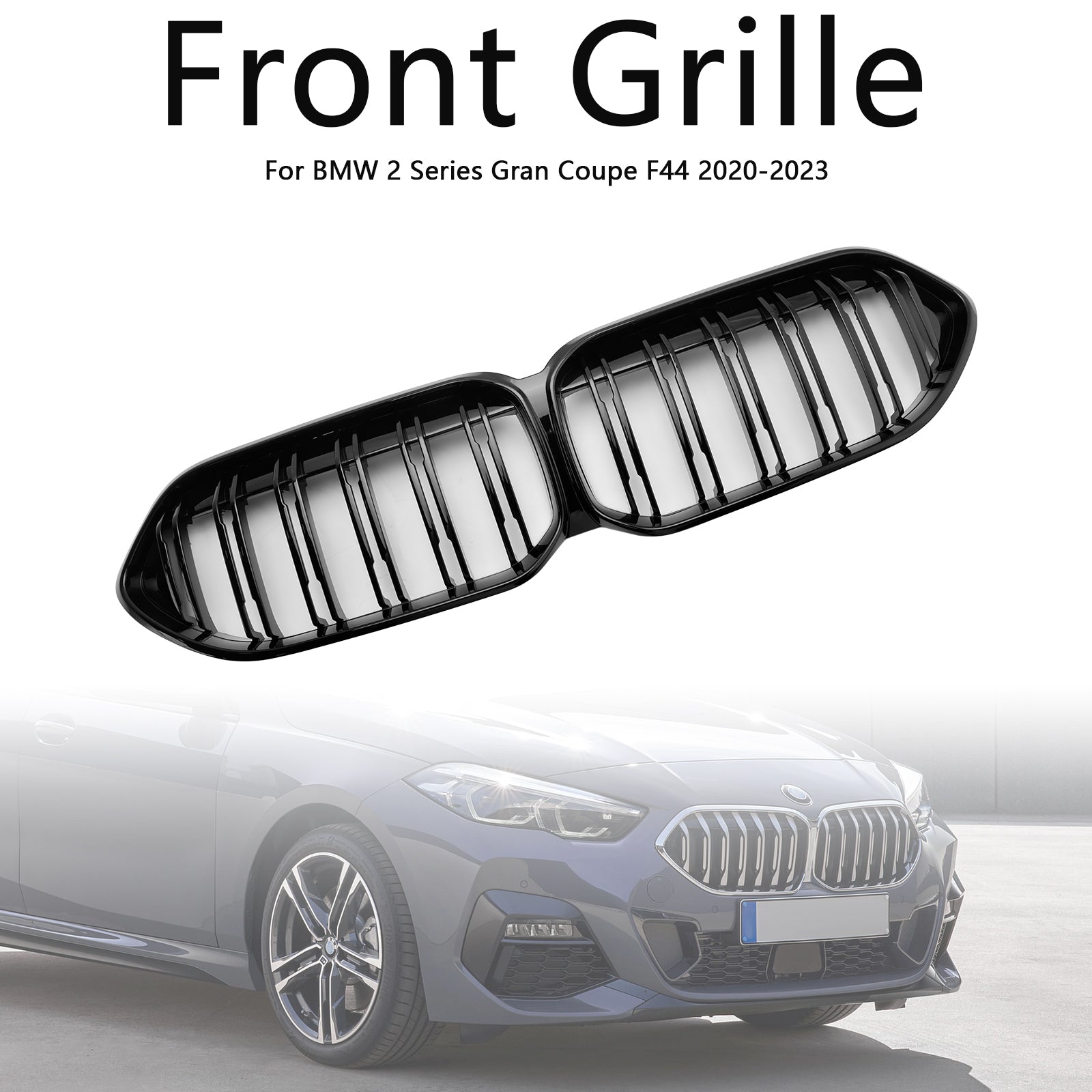 Gloss Black Front Grille Grill Fit BMW 2 Series F44 2020-2023 Coupe M Diamond