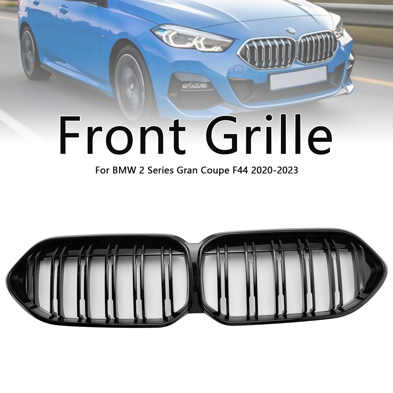 Gloss Black Front Grille Grill Fit BMW 2 Series F44 2020-2023 Coupe M Diamond