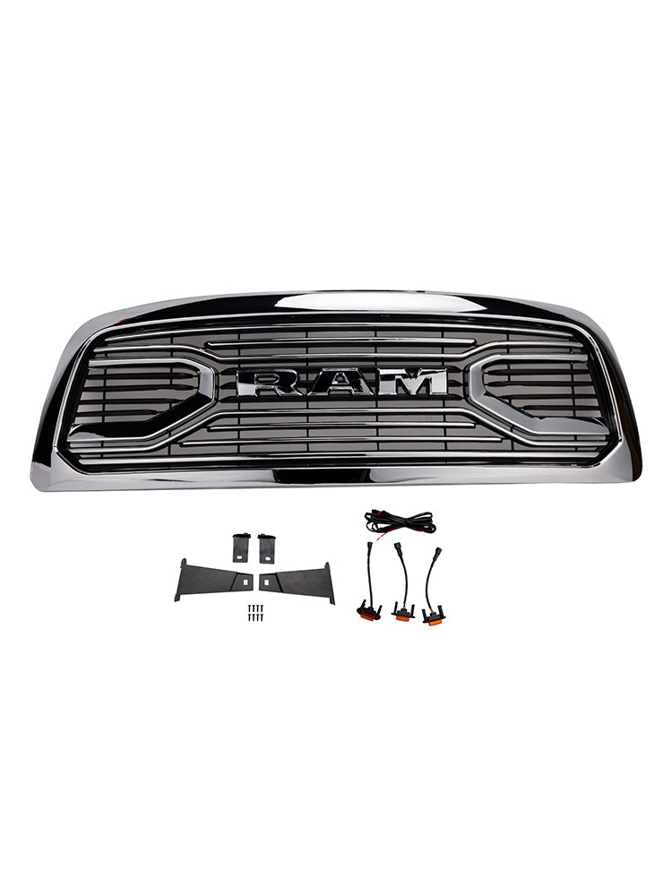 2009-2012 Dodge Ram 1500 W/ Led Light Chrome Front Bumper Grill Grille