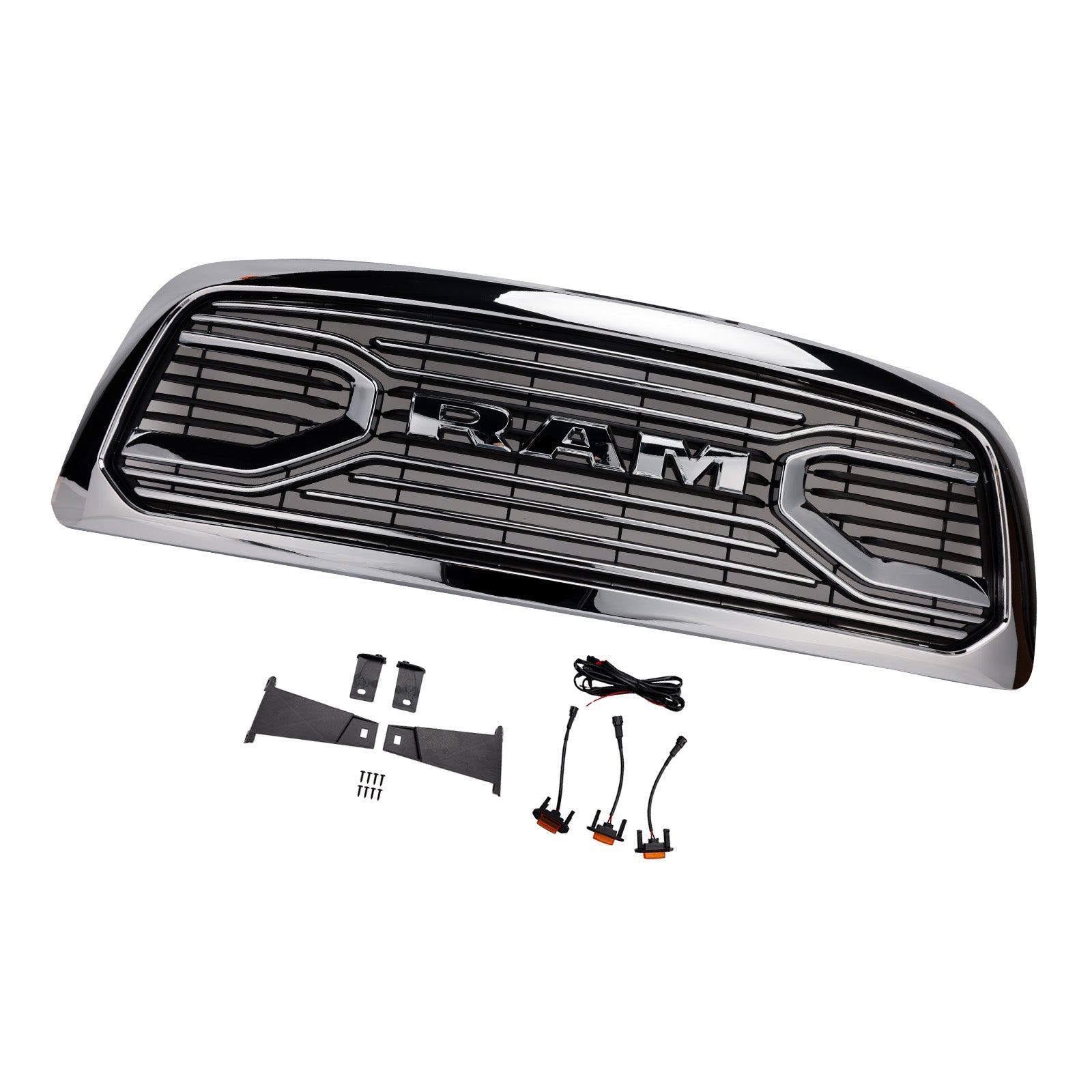 2009-2012 Dodge Ram 1500 W/ Led Light Chrome Front Bumper Grill Grille