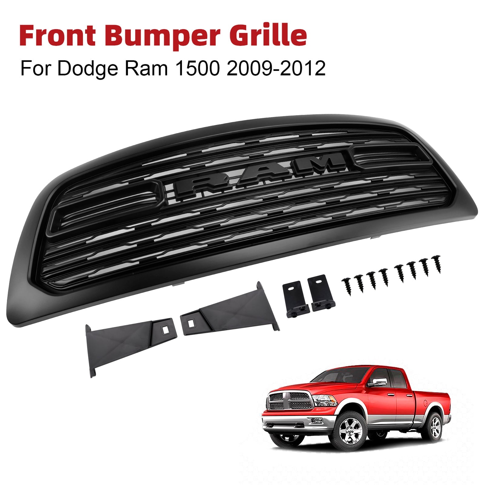2009-2012 Dodge Ram 1500 W/ Led Light LTD Style Front Bumper Grill Grille