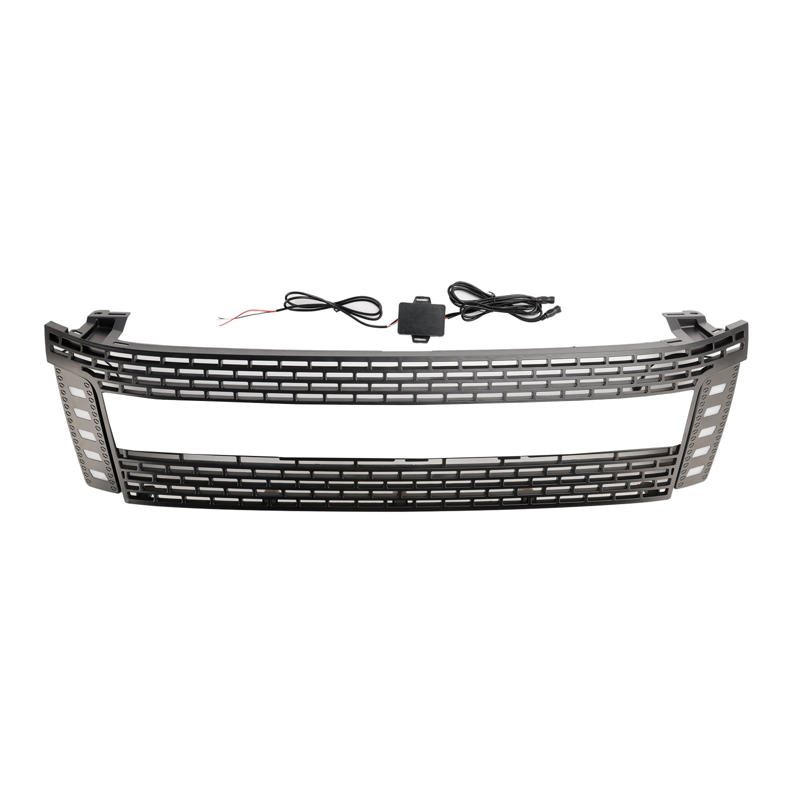 Matt Black Front Bumper Grill Grille Fit 2012-2014 Ford Ranger T6 w/ LED Light
