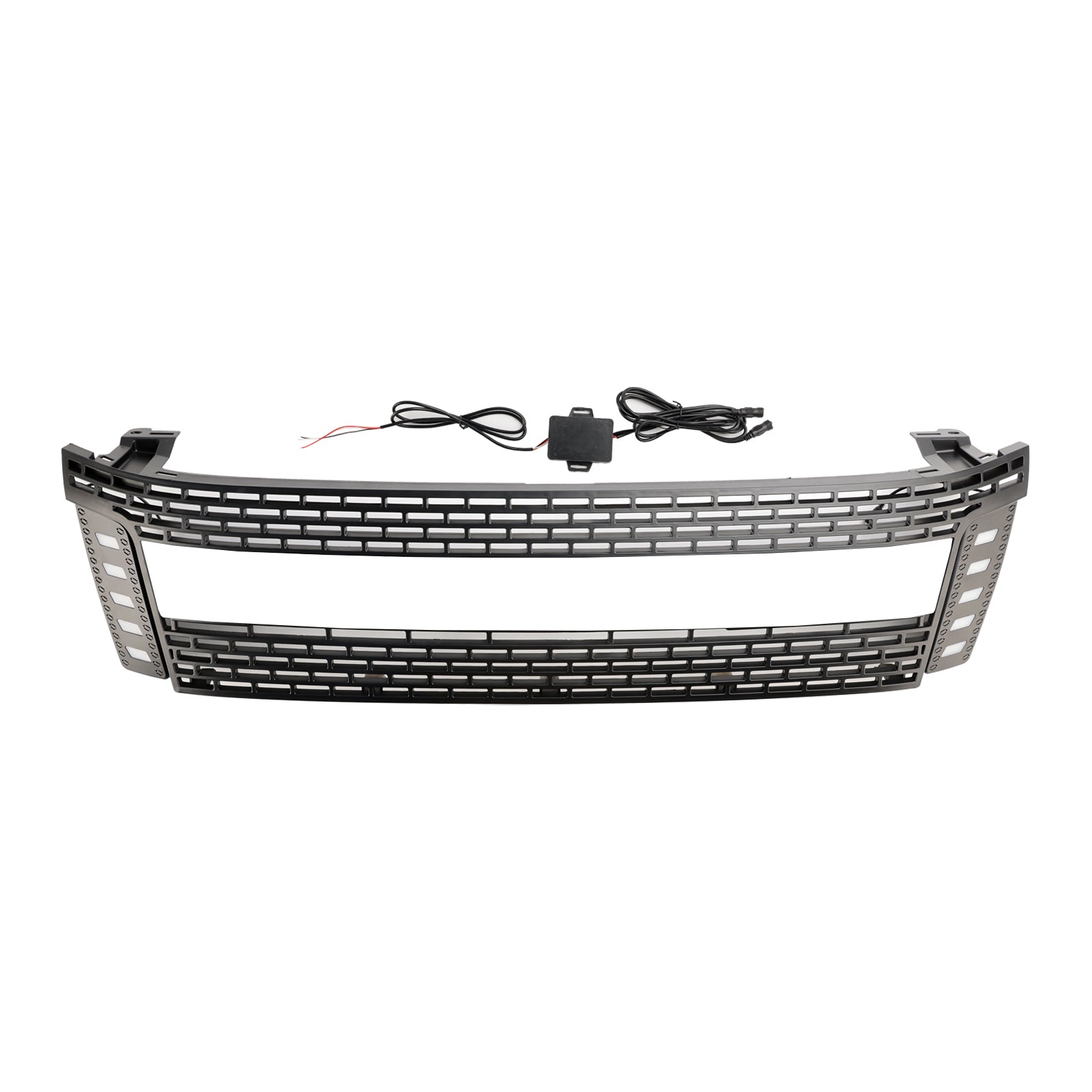 Matt Black Front Bumper Grill Grille Fit 2012-2014 Ford Ranger T6 w/ LED Light