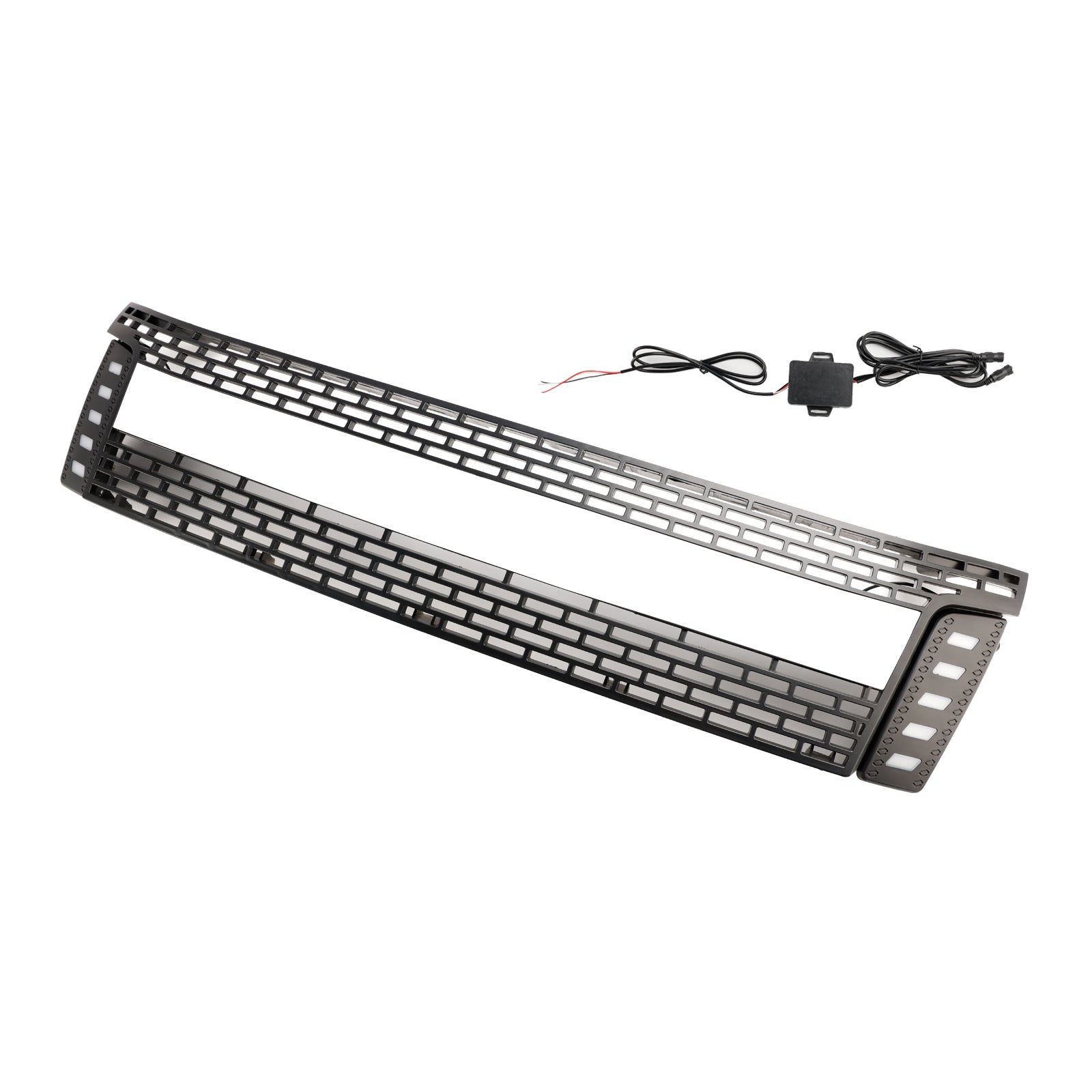 Matt Black Front Bumper Grill Grille Fit 2012-2014 Ford Ranger T6 w/ LED Light