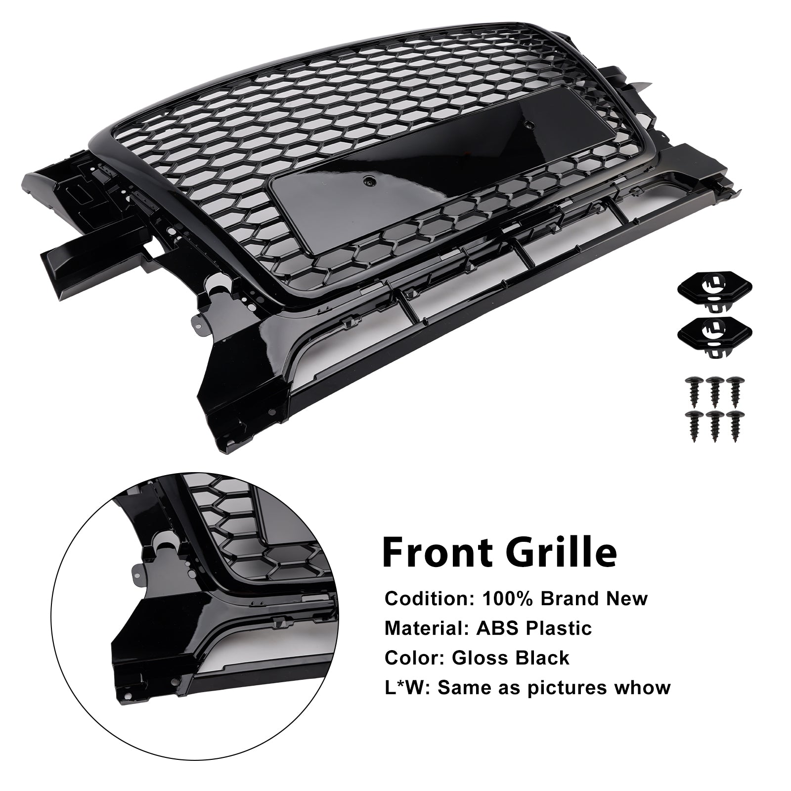 2009-2012 Audi Q5 Chrome/Black Front Bumper Grill Grille 8R0853651B