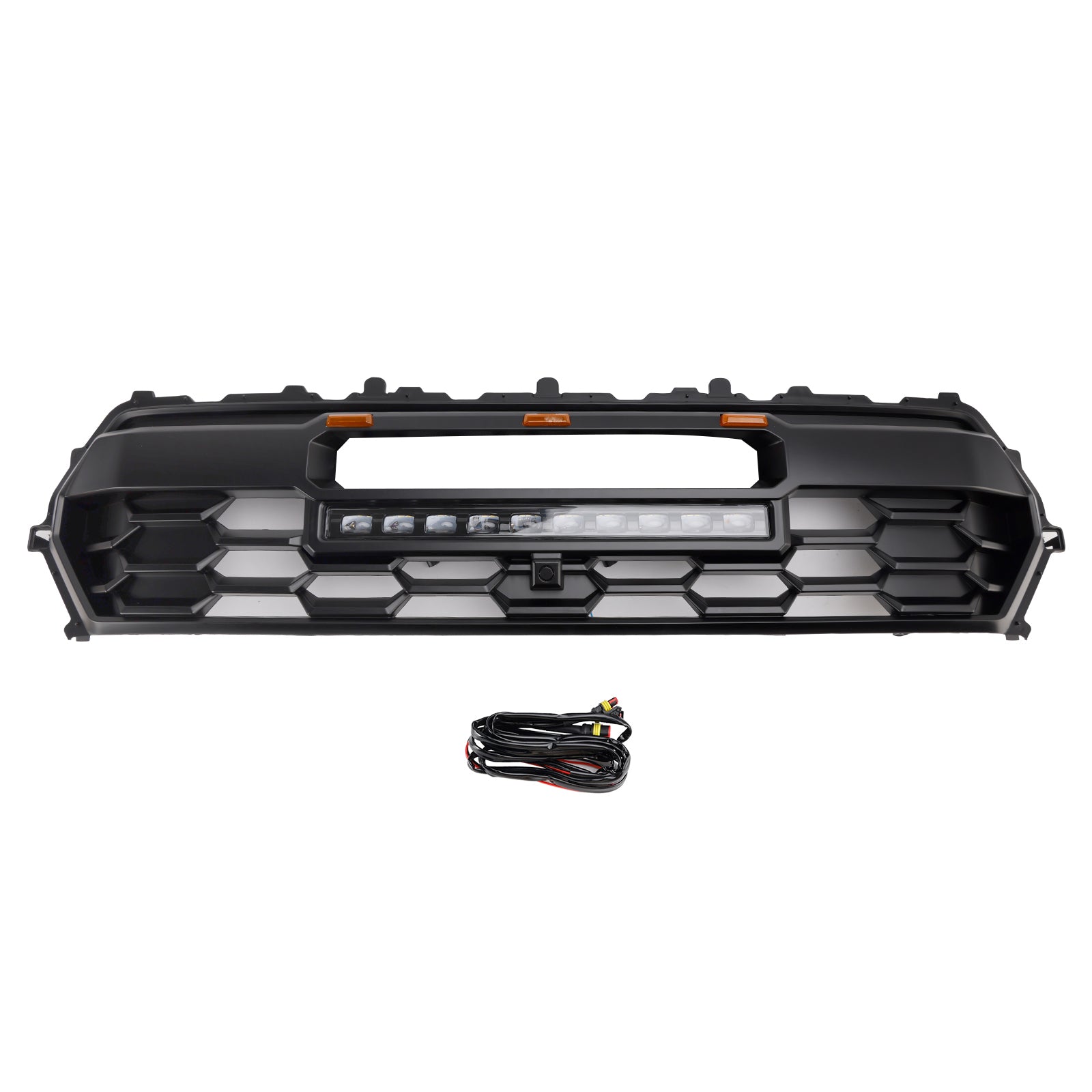 2024+ Toyota Tacoma With Led & Light Bar Black Front Bumper Grill Grille