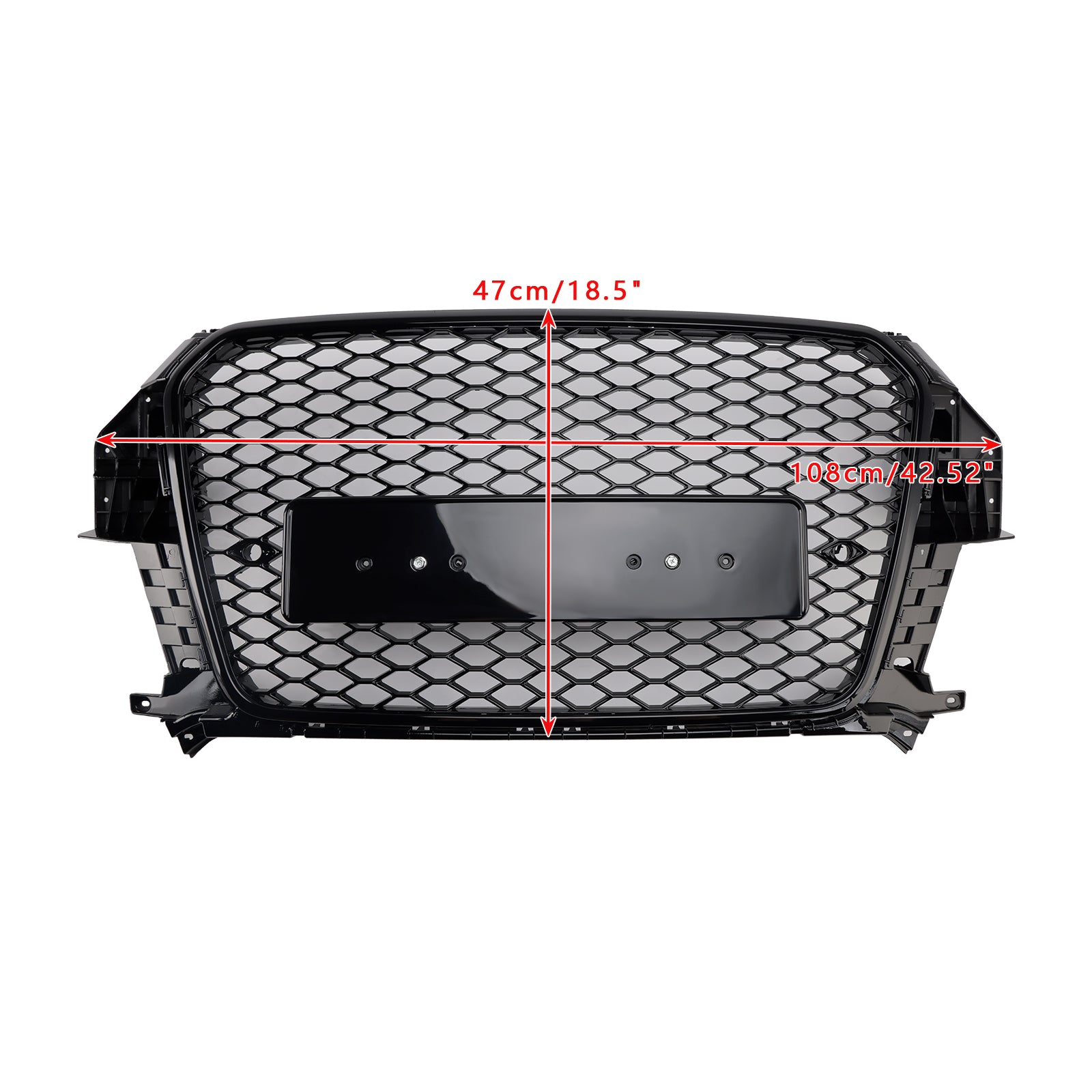 2011-2015 Audi Q3 S-Line RSQ3 Style Front Honeycomb Mesh Grille Gloss Black