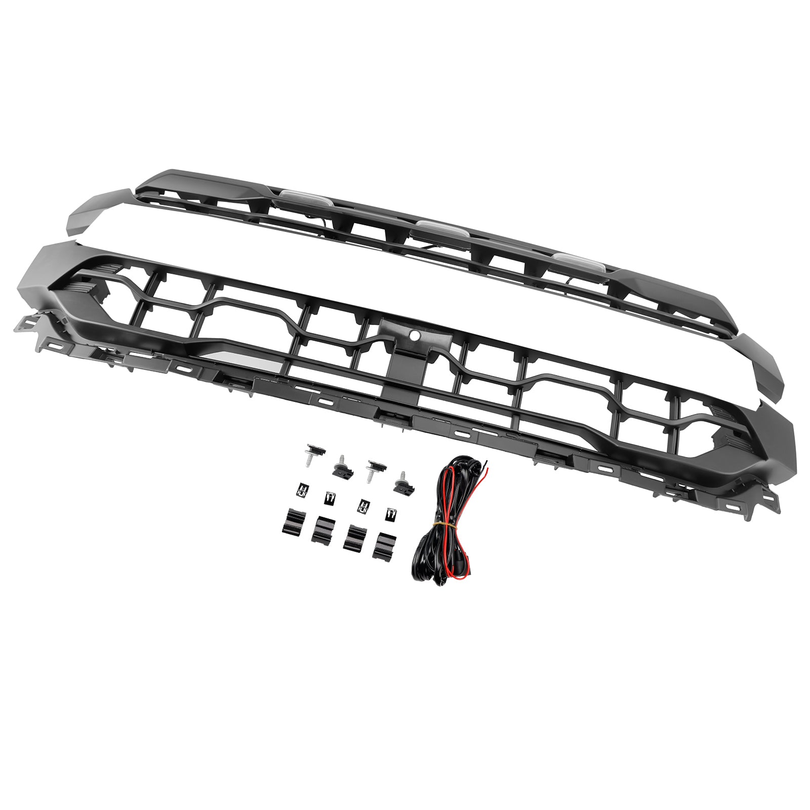 Ford F150 Front Bumper Grille Raptor Style 2024-2025 Black Replacement Grill With LED