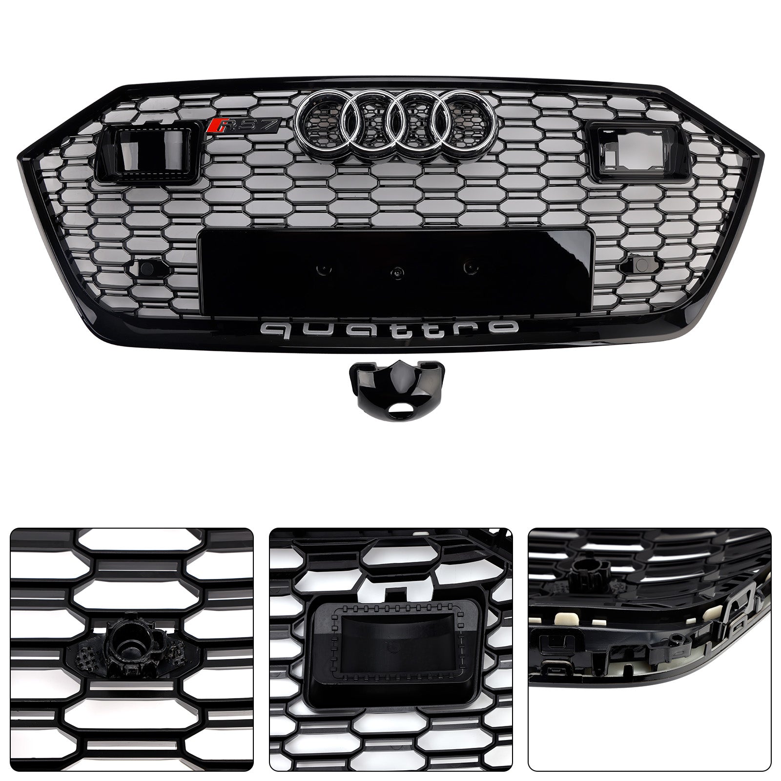 2019-2024 Audi A7 C8 S7 W/ACC Front Bumper Grille Grill Black