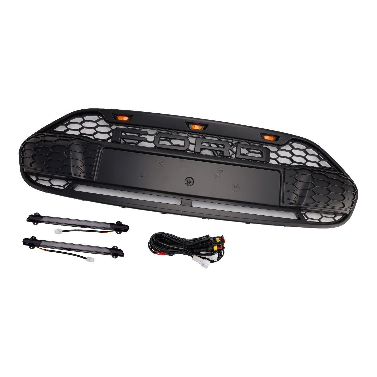 2014-2018 Ford Transit Connect W/LED Black Front Bumper Grill Grille