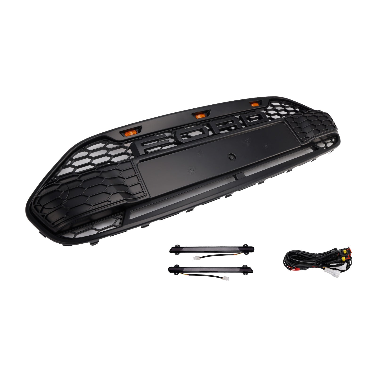 2014-2018 Ford Transit Connect W/LED Black Front Bumper Grill Grille