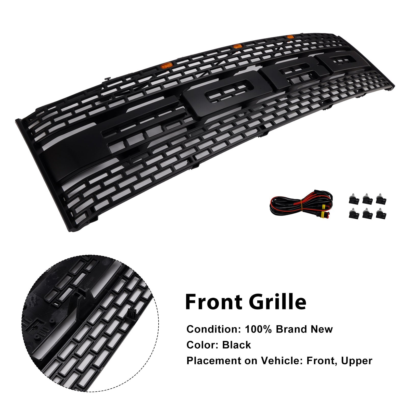 2010-2014 Ford F150 Raptor W/O Camera Hole Front Bumper Grille CL3Z8200DA