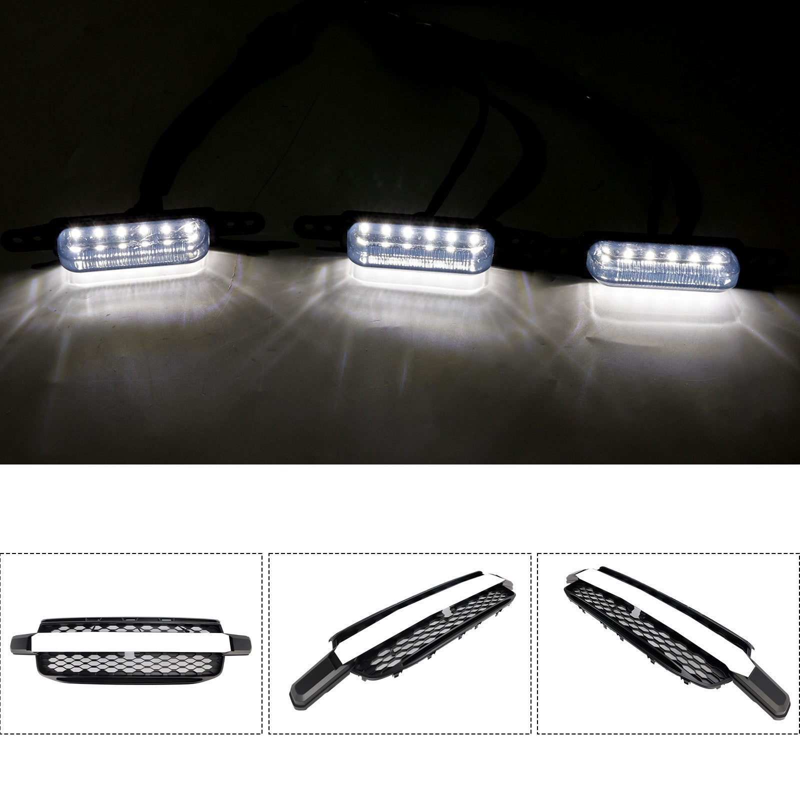 2023-2025 Ford Ranger Next Gen Wildtrak White Led Light Front Bumper Grille