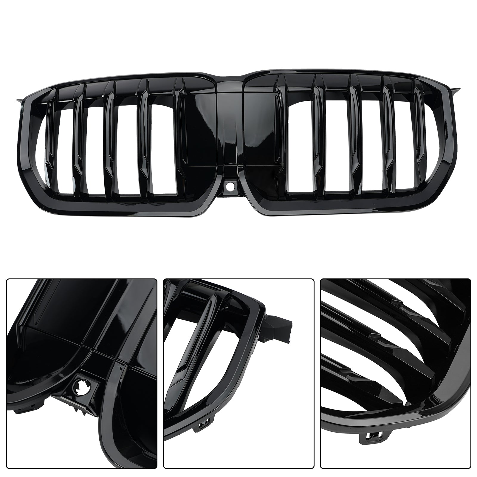 Gloss Black Front Bumper Kidney Grille Grill Fit BMW X1 U11 U12 2023-2024